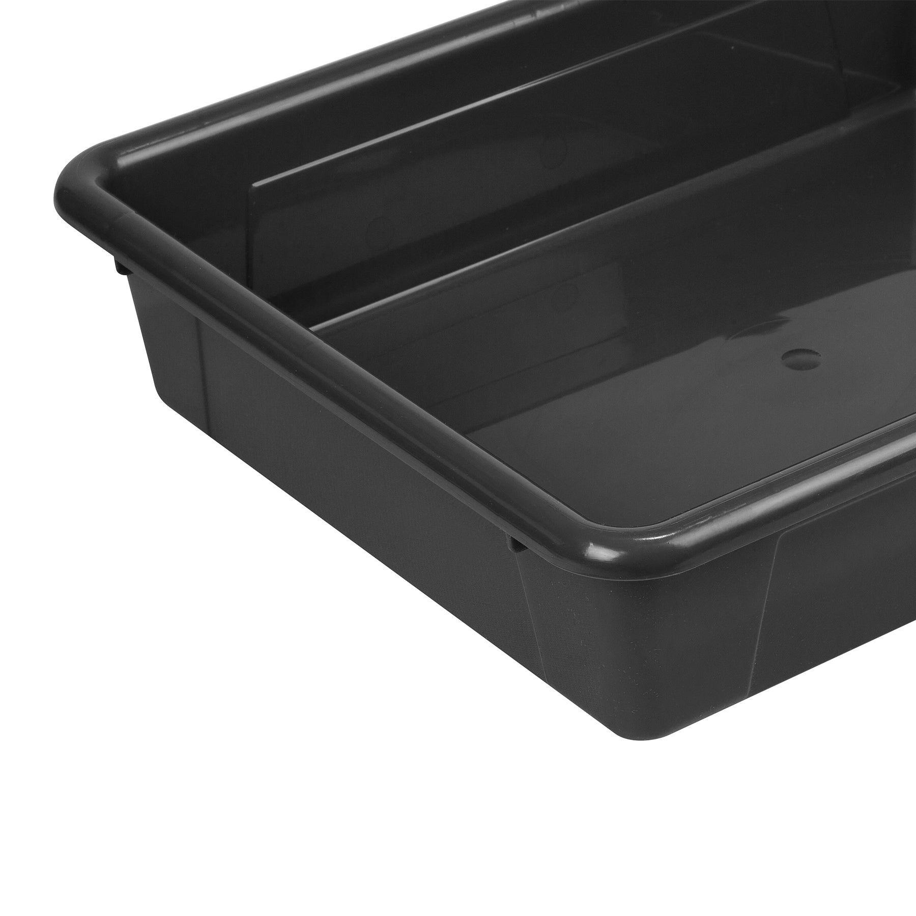 Flat Storage Tray, Black, Pack of 5