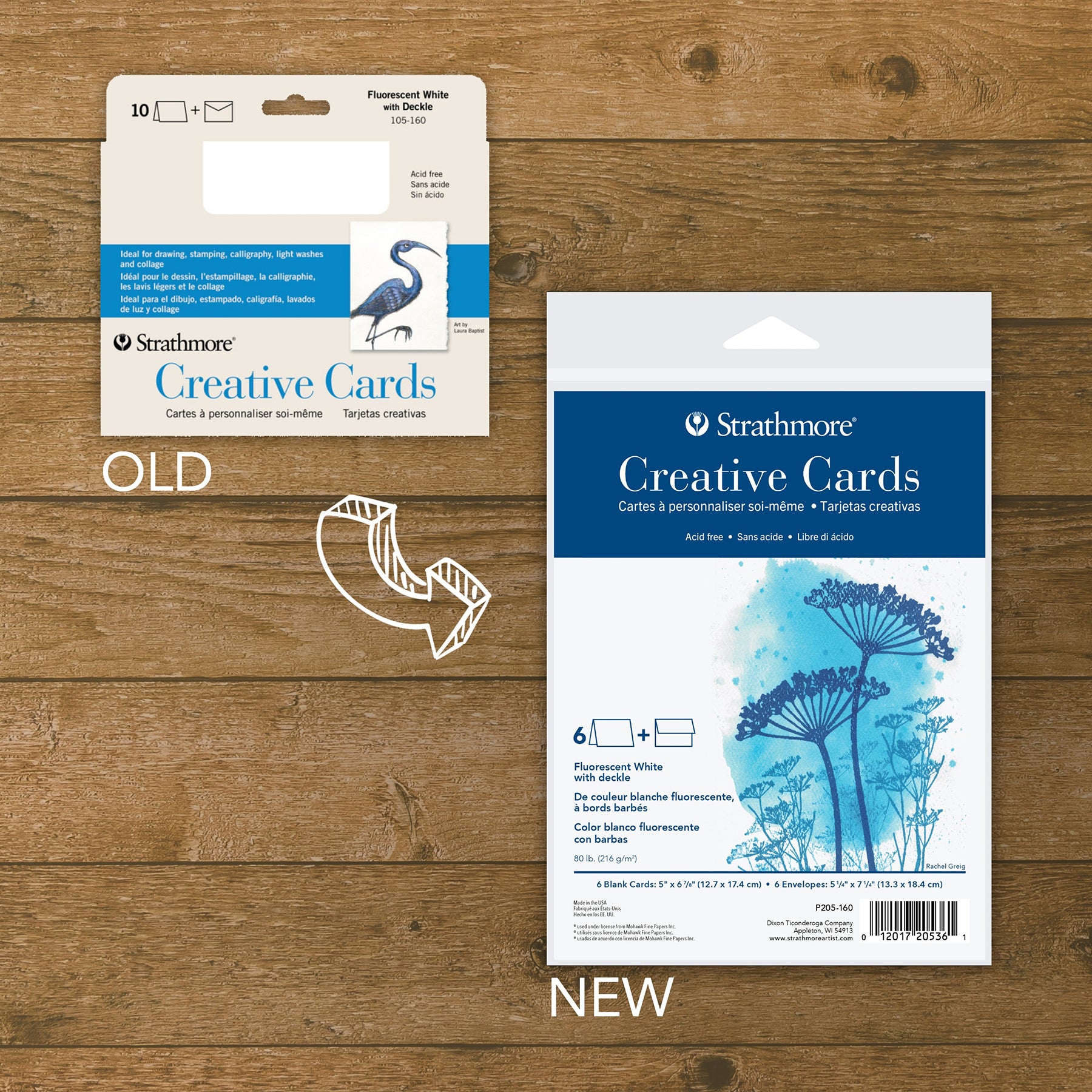 Creative Cards & Envelopes, Flourescent White with Deckle Edge, Full Size, 5x6.875 inch, 6 Pack