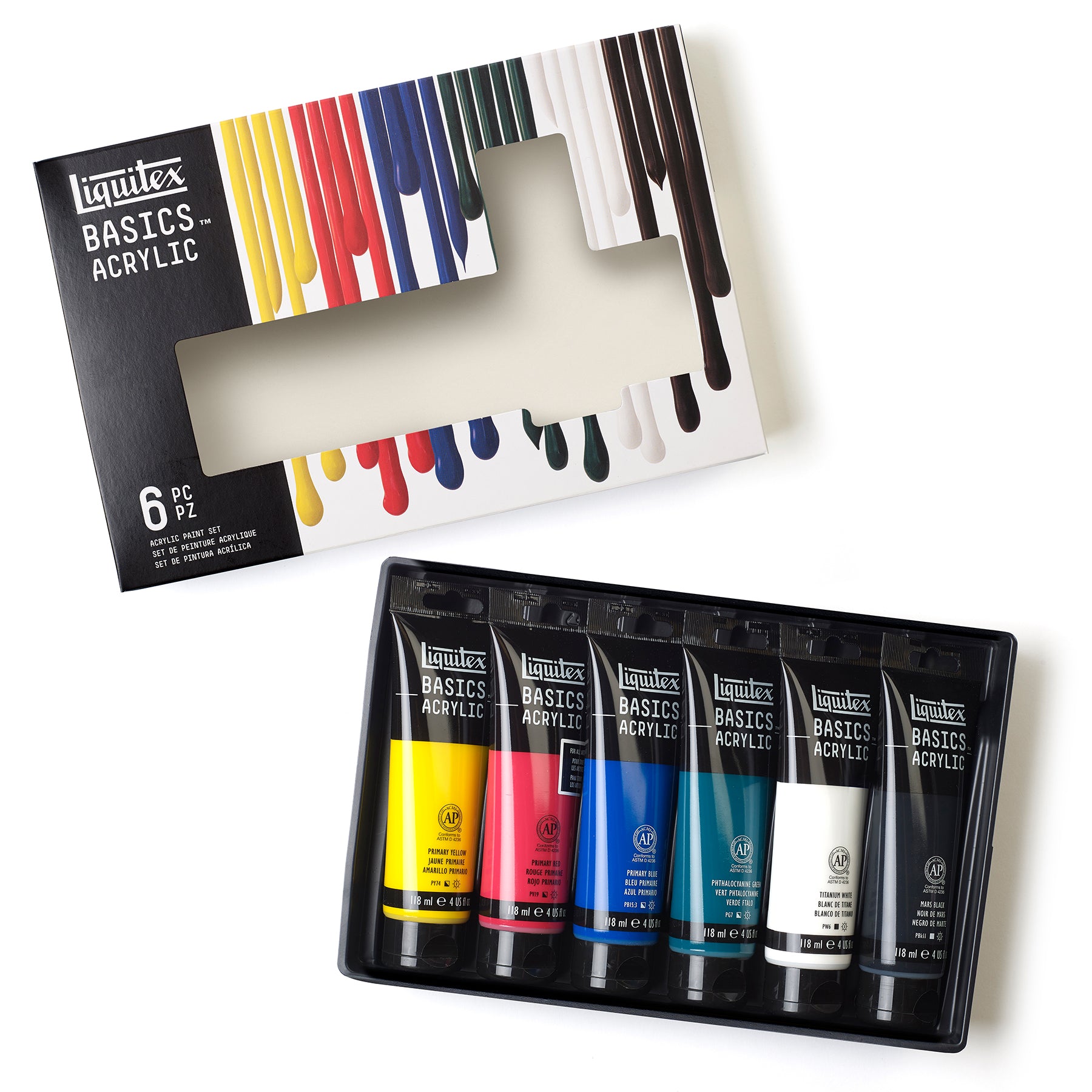 LQ BASICS Acrylic Color 6 x 118ml Tube Set