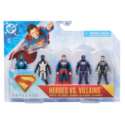 DC Comics, SUPERMAN Heroes Vs. Villains 5-Pack, 3-Inch Action Figure, Stylized Superhero Figures with Dynamic Poses and Battle Ready Armor, Kids Toys for Ages 4+