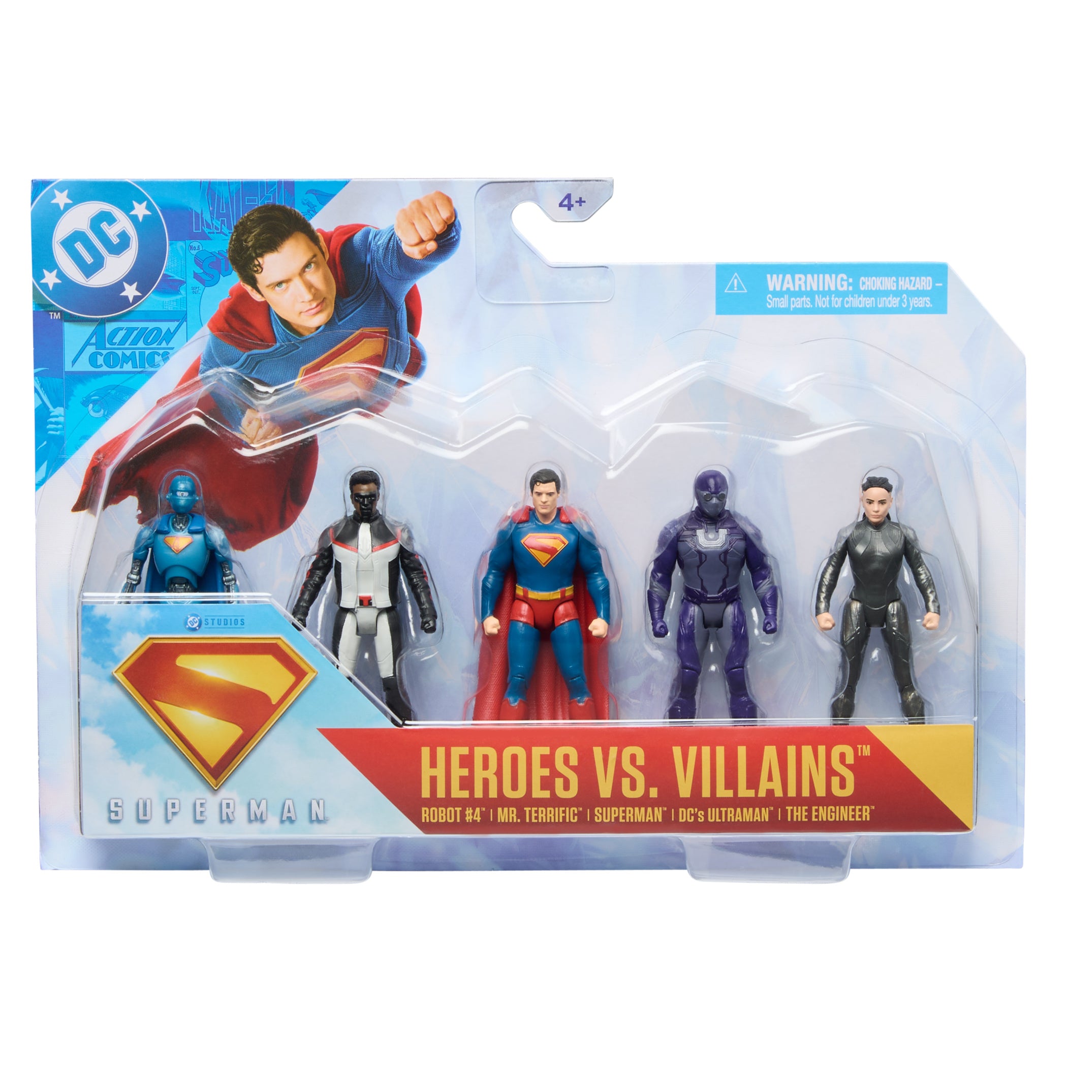 DC Comics, SUPERMAN Heroes Vs. Villains 5-Pack, 3-Inch Action Figure, Stylized Superhero Figures with Dynamic Poses and Battle Ready Armor, Kids Toys for Ages 4+