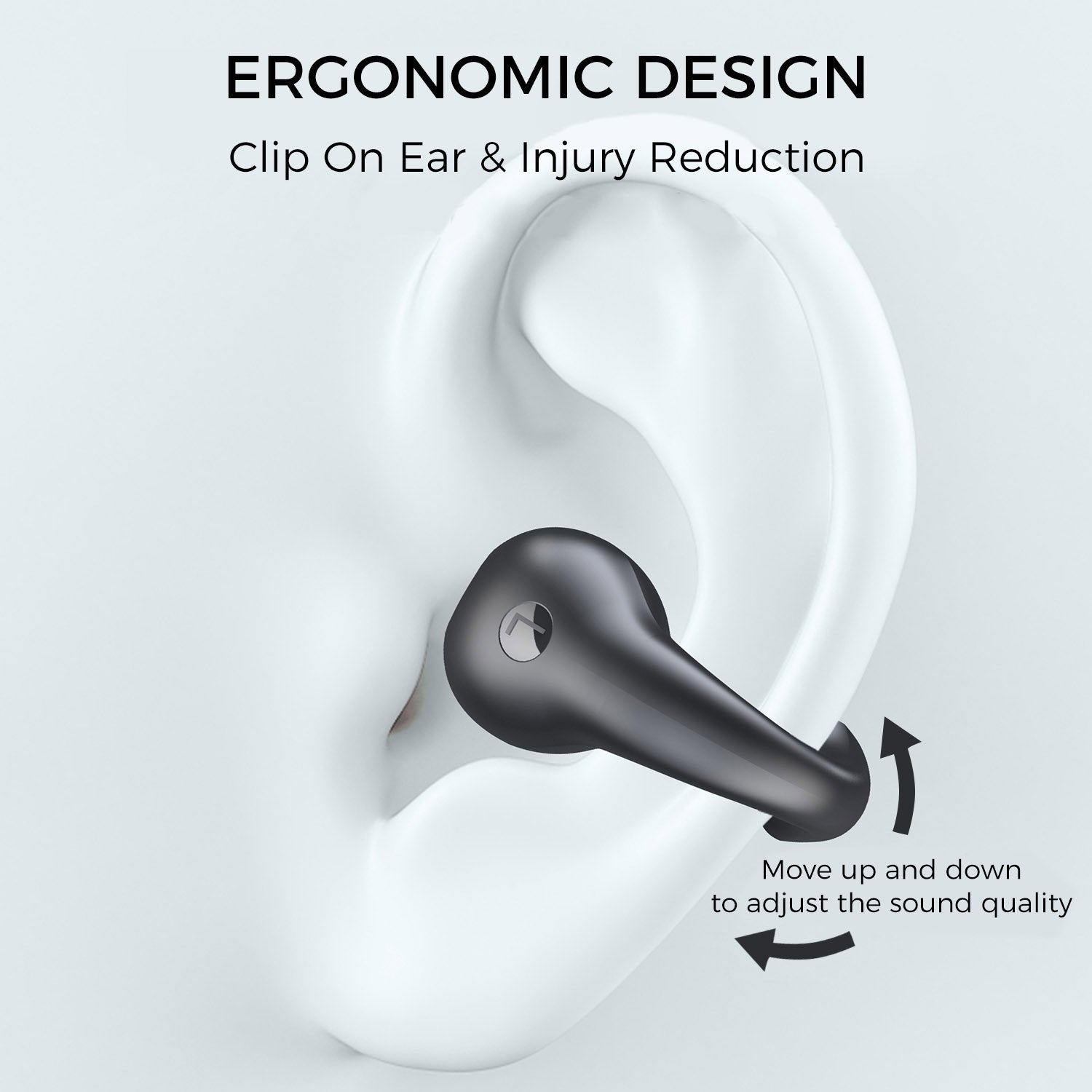 Wireless Ear Clip Bone Conduction Earbuds, Black