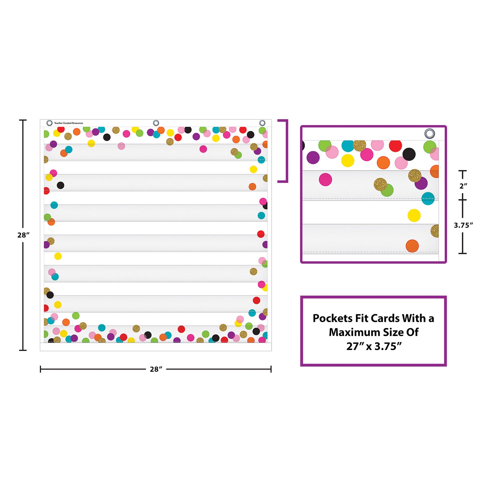 Confetti 7 Pocket Chart (28" x 28")