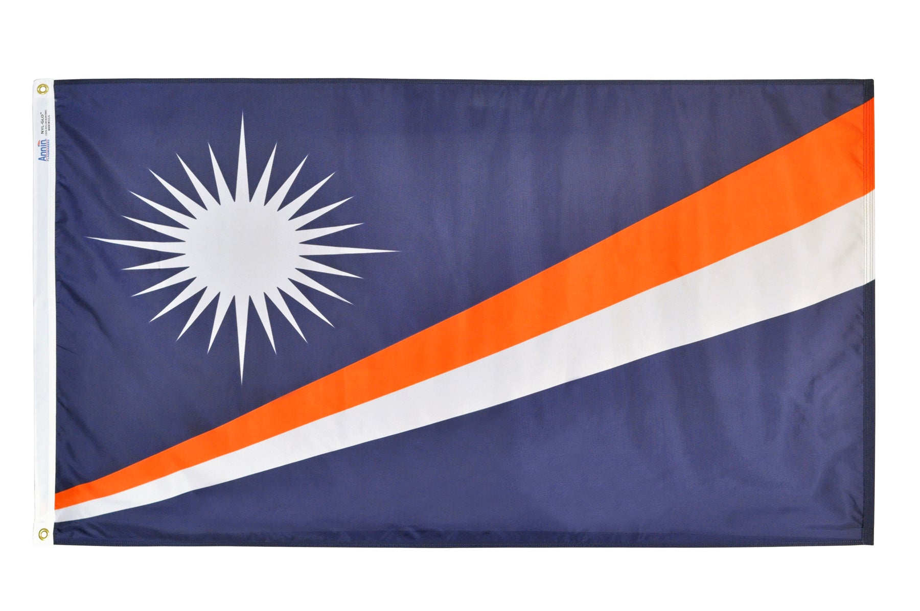 Marshall Islands Flag 4x6 ft. Nylon SolarGuard Nyl-Glo 100% Made in USA to Official United Nations Design Specifications.