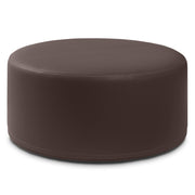 Jaxx Candler Round Couch Ottoman – Oversized Giant Coffee Table Ottoman - Versatile Firm Foam Construction - Kid Safe with Removable Cover, 36”, Premium Faux Leather, Chocolate