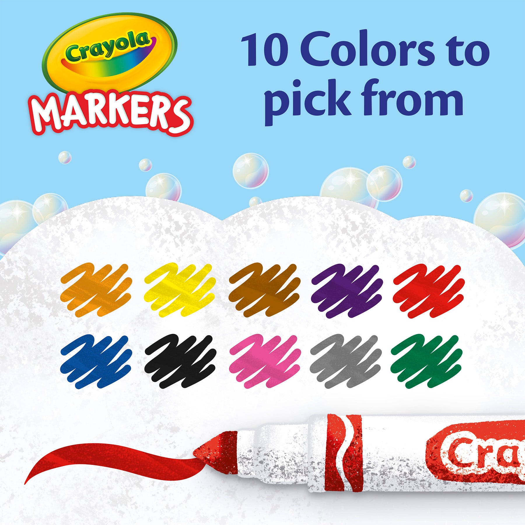 Broad Line Markers, Classic Colors, Pack of 10