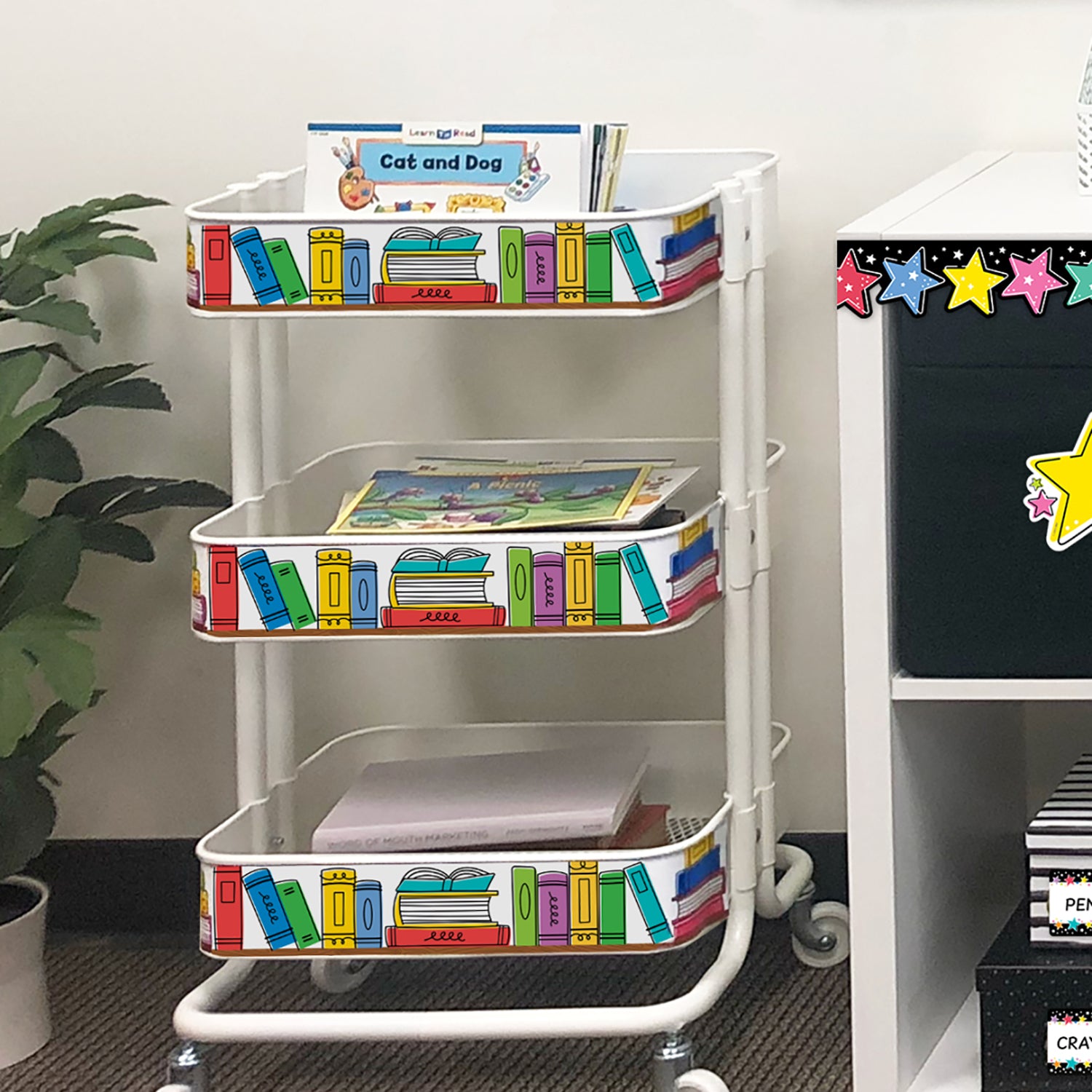 Core Decor Doodle Bookshelf EZ Border, 48 Feet