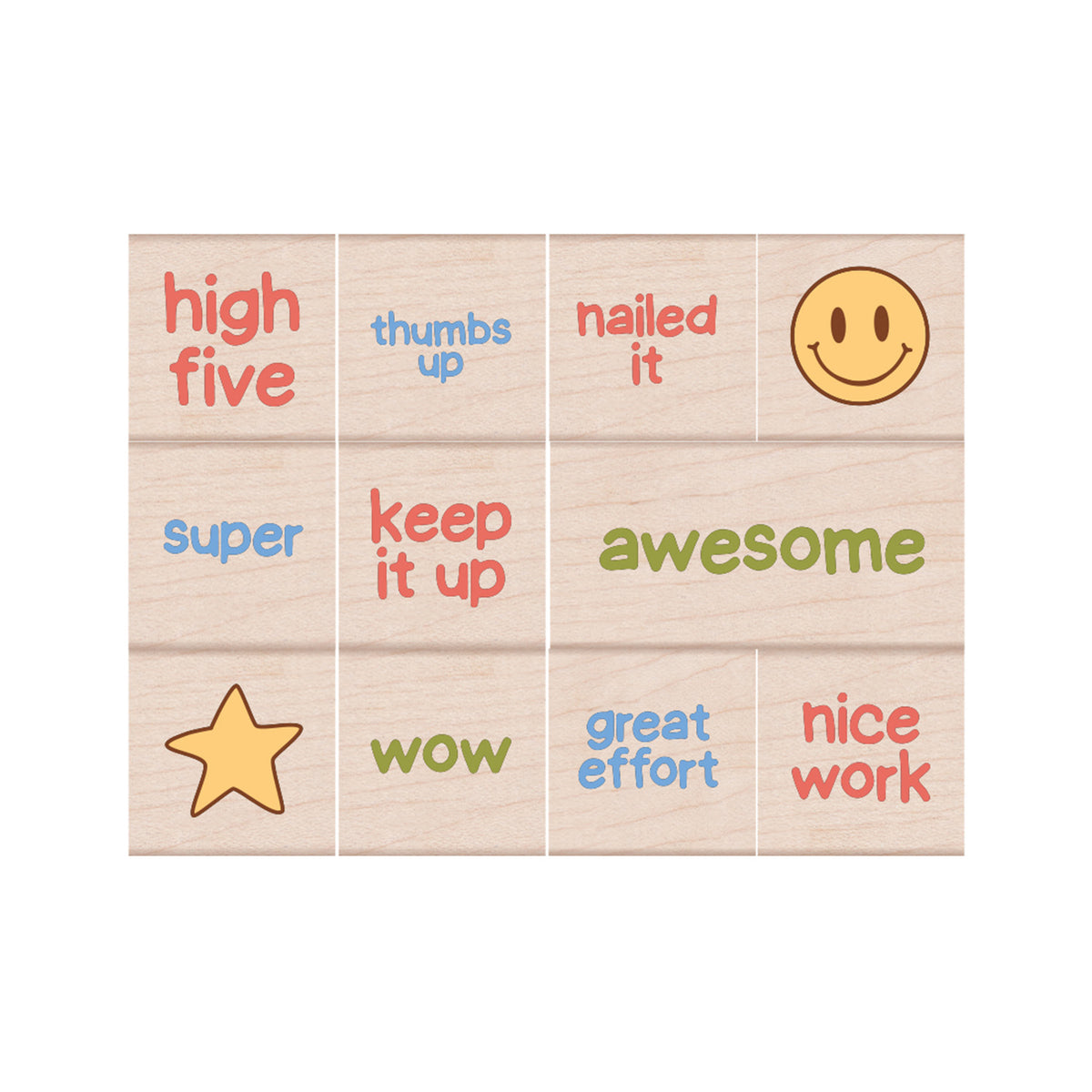 GOLD STAR WOOD STAMP SET