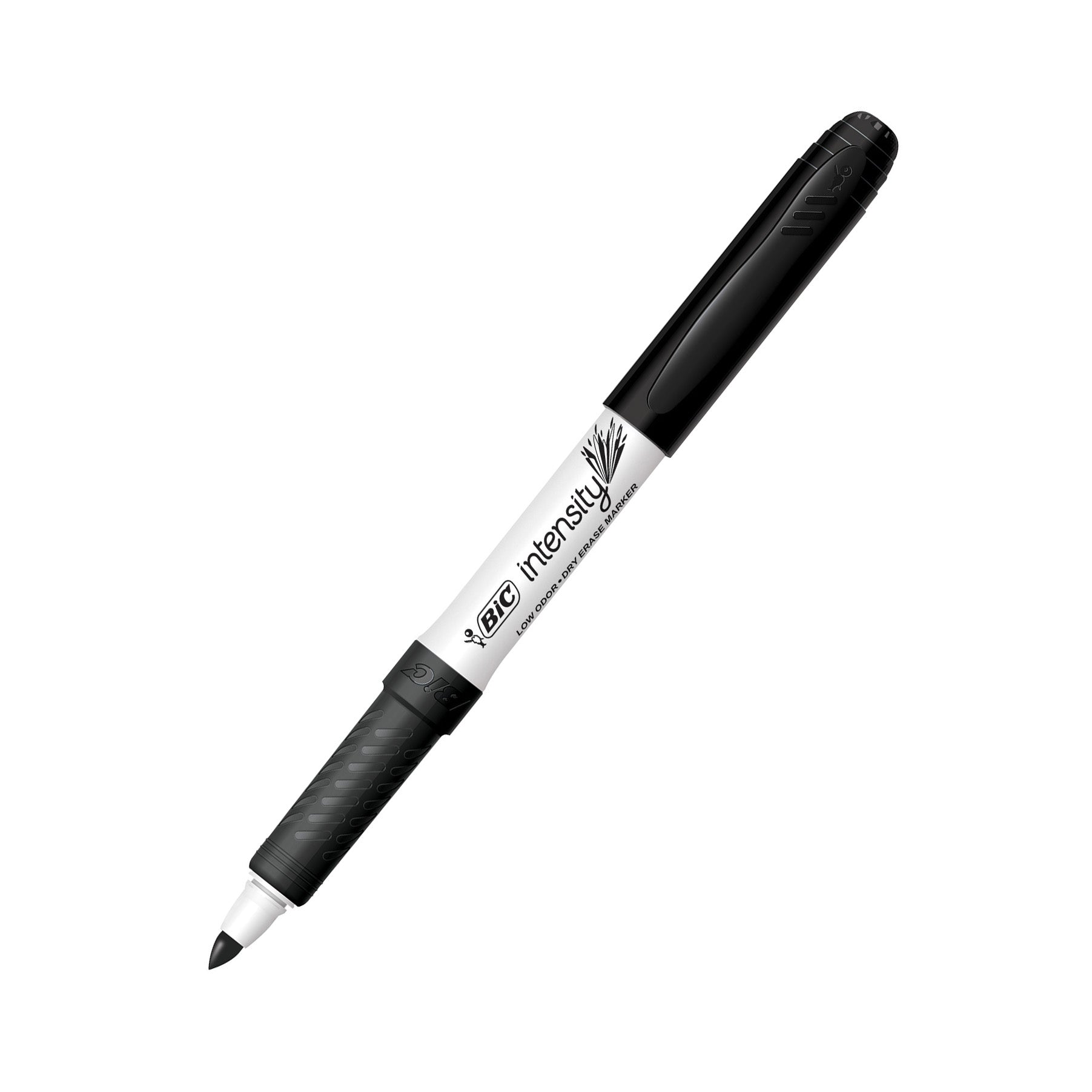 Intensity Low Odor Dry Erase Markers, Fine Tip Dry Erase Markers (6.34 mm), Black, 12-Count Pack