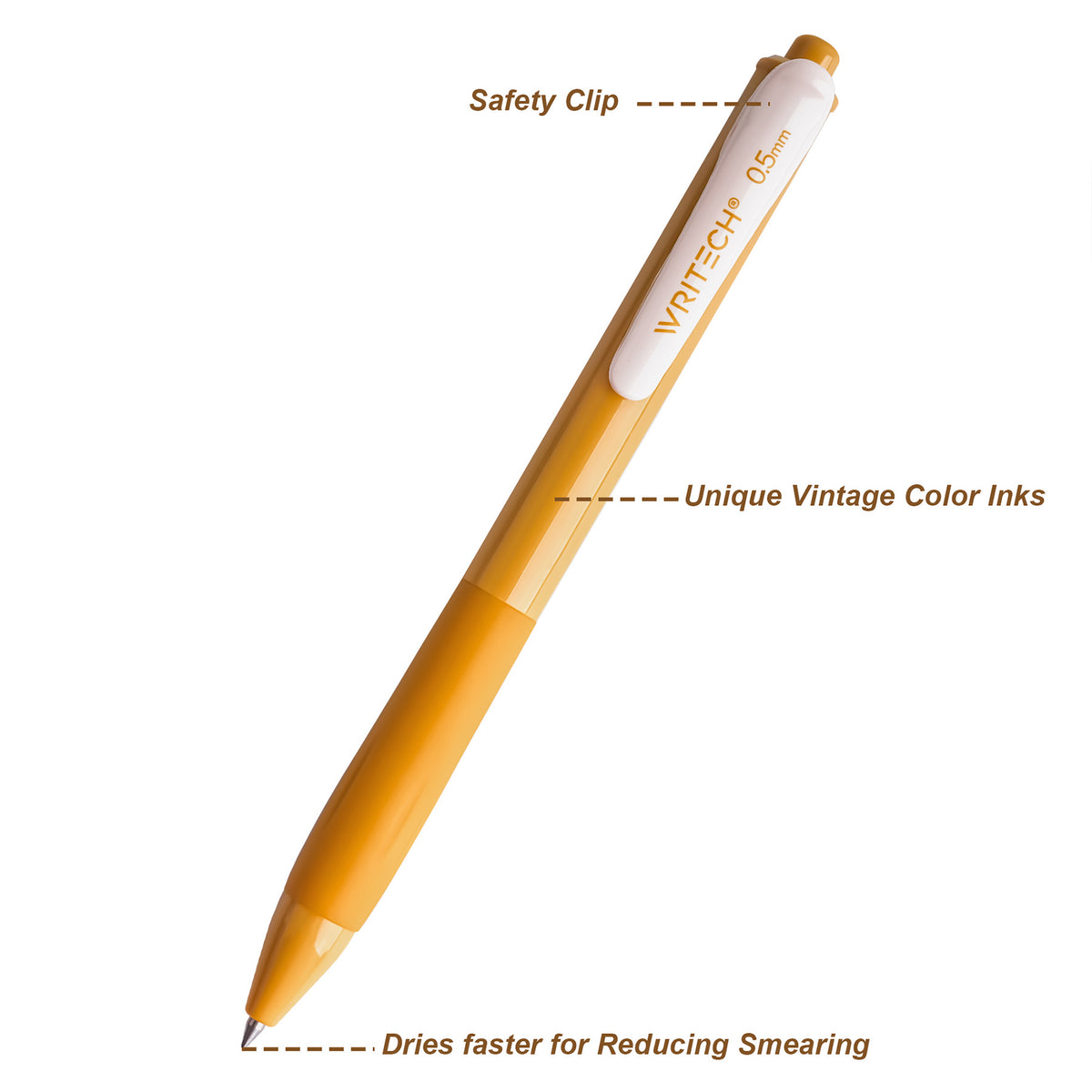 VNTG RETRACT GEL PEN 5 ASST COLORS