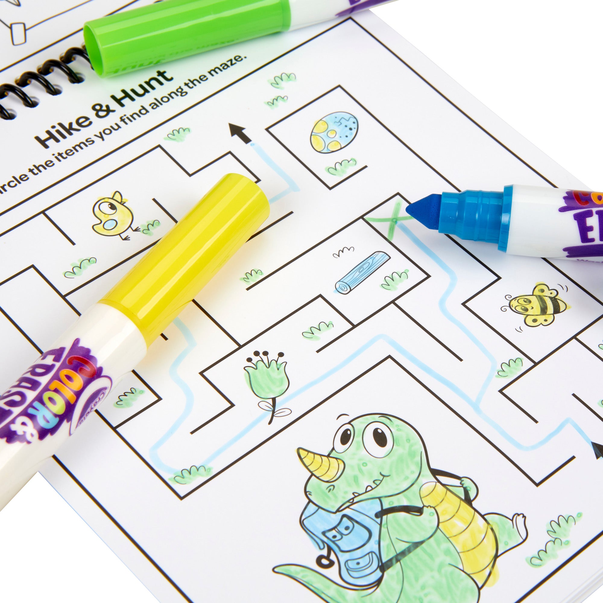 Color & Erase Reusable Activity Pad, Dinosaurs