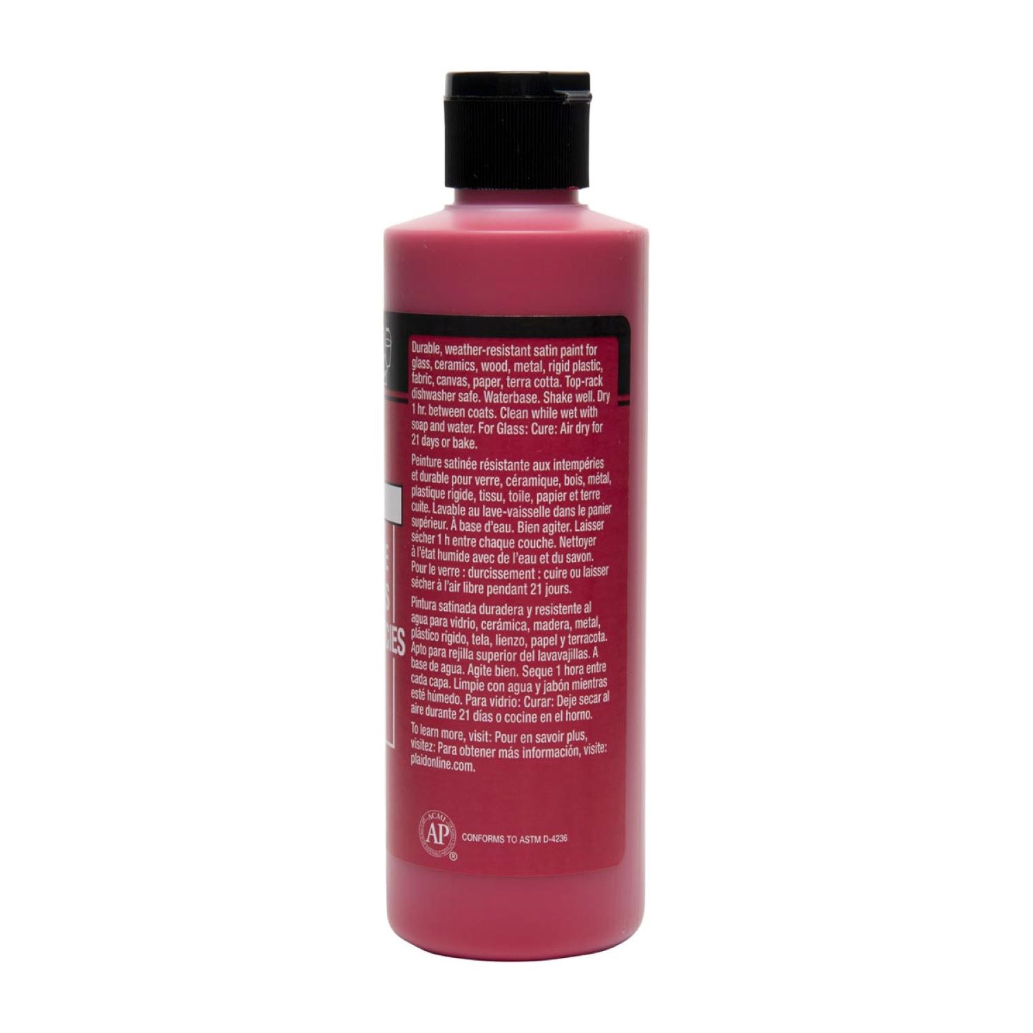 Acrylic Paint Multi-Surface Satin, 8oz., Apple Red