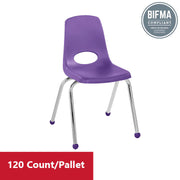 16" Stack Chair with Ball Glides - Purple