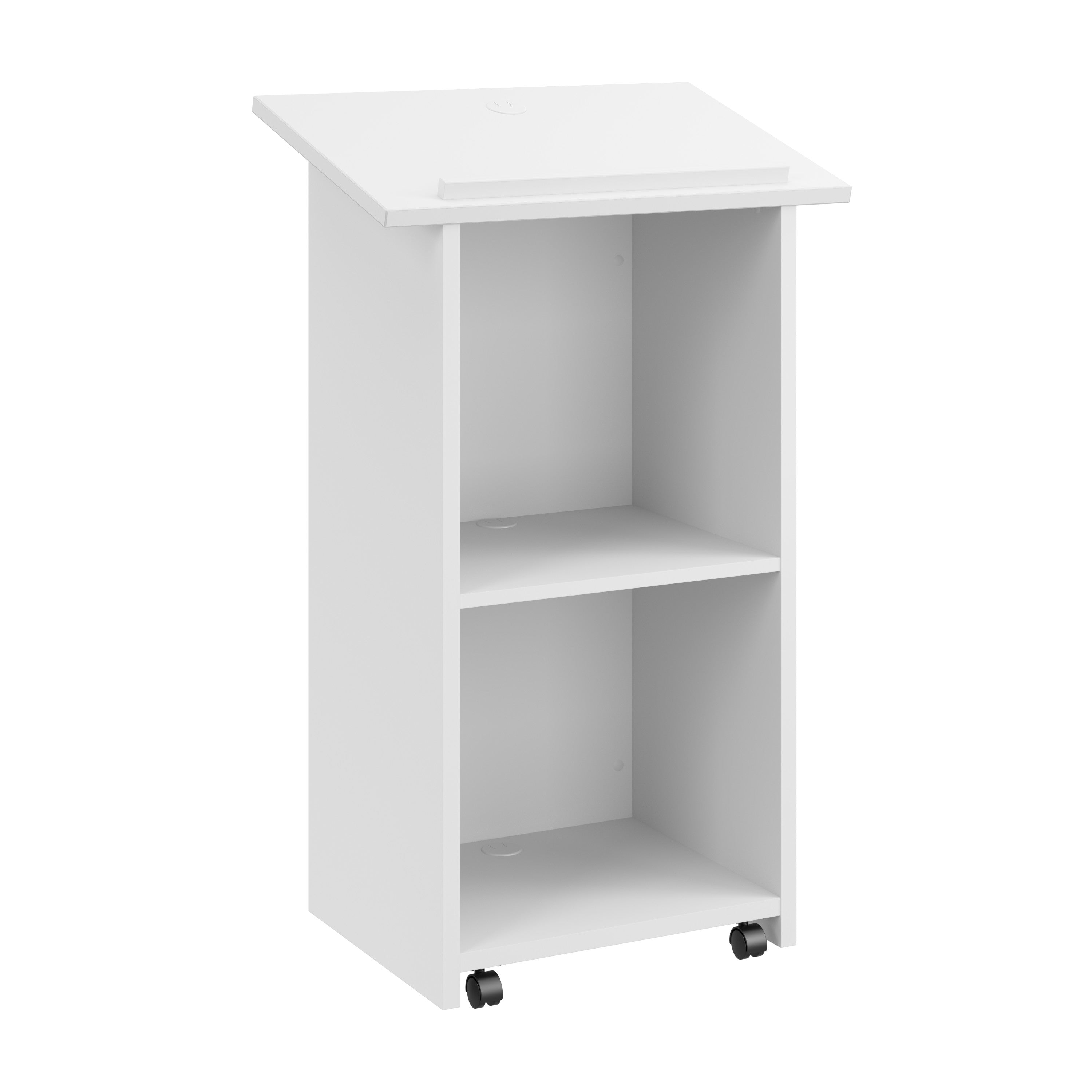 Bush Business Furniture Envision Stand Up Lectern in White - 28.5" Width x 18.39" Depth x 47.17" Height
