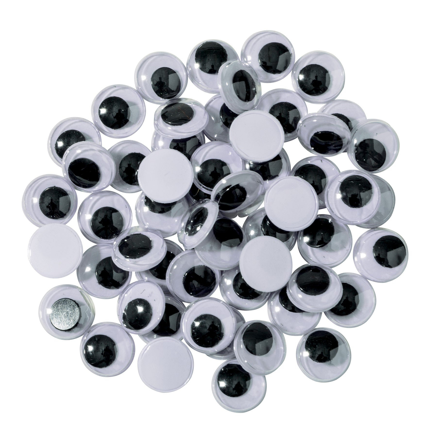 Wiggle Eyes, Black, 10 mm, 50 Pieces