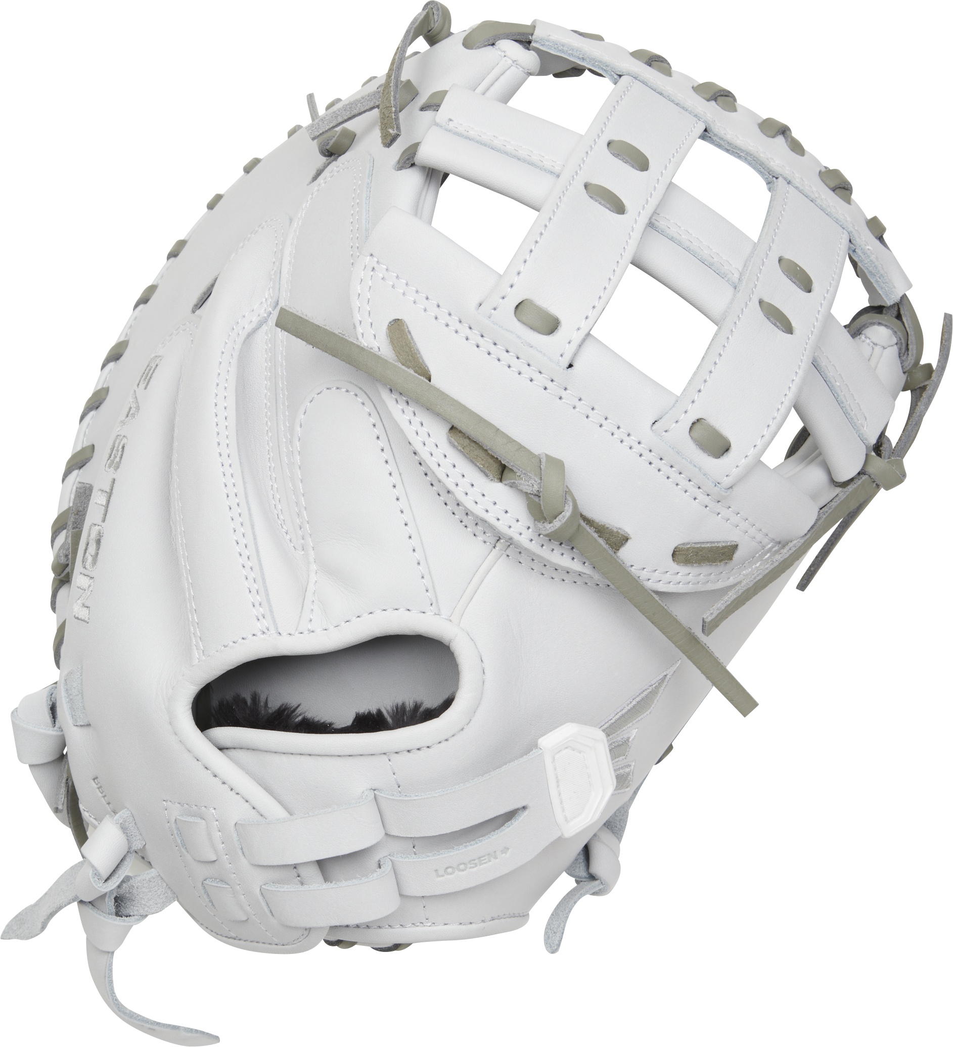 Easton Pro Collection Series Catchers Mitt 34-Inch Softball Glove  - Right Hand Thrower - White/Gray