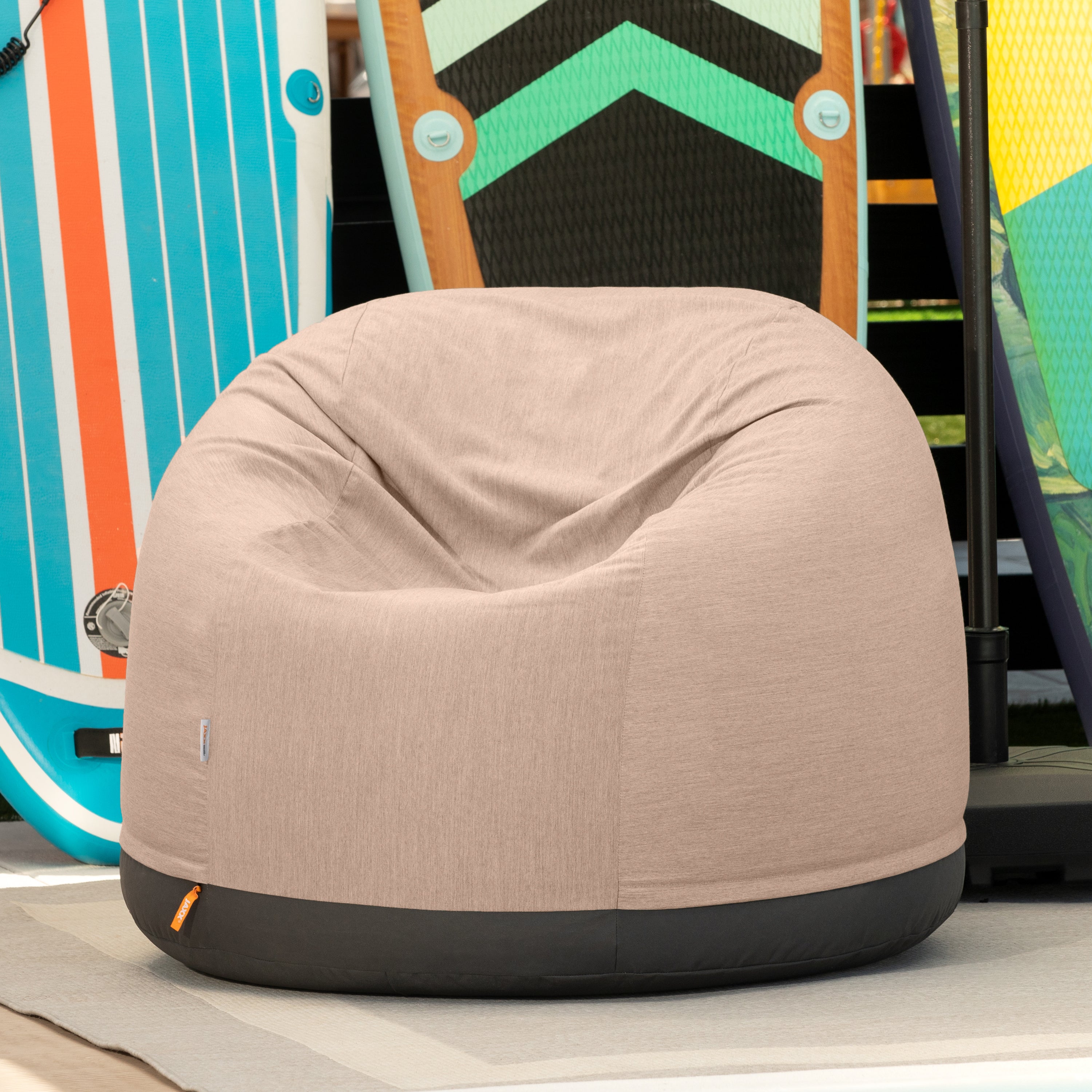 Jaxx Palmetto Large Round Outdoor Bean Bag Club Chair - Sunbrella Petal