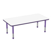 30" x 60" Rectangle Dry-Erase Activity Table with Adjustable Chunky Legs - Whiteboard/Eggplant/Purple