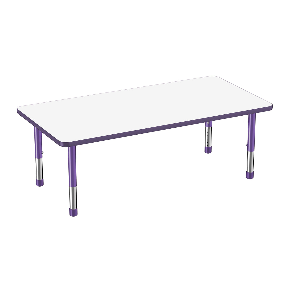 30" x 60" Rectangle Dry-Erase Activity Table with Adjustable Chunky Legs - Whiteboard/Eggplant/Purple