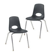 18" Stack Chair with Swivel Glides - Black