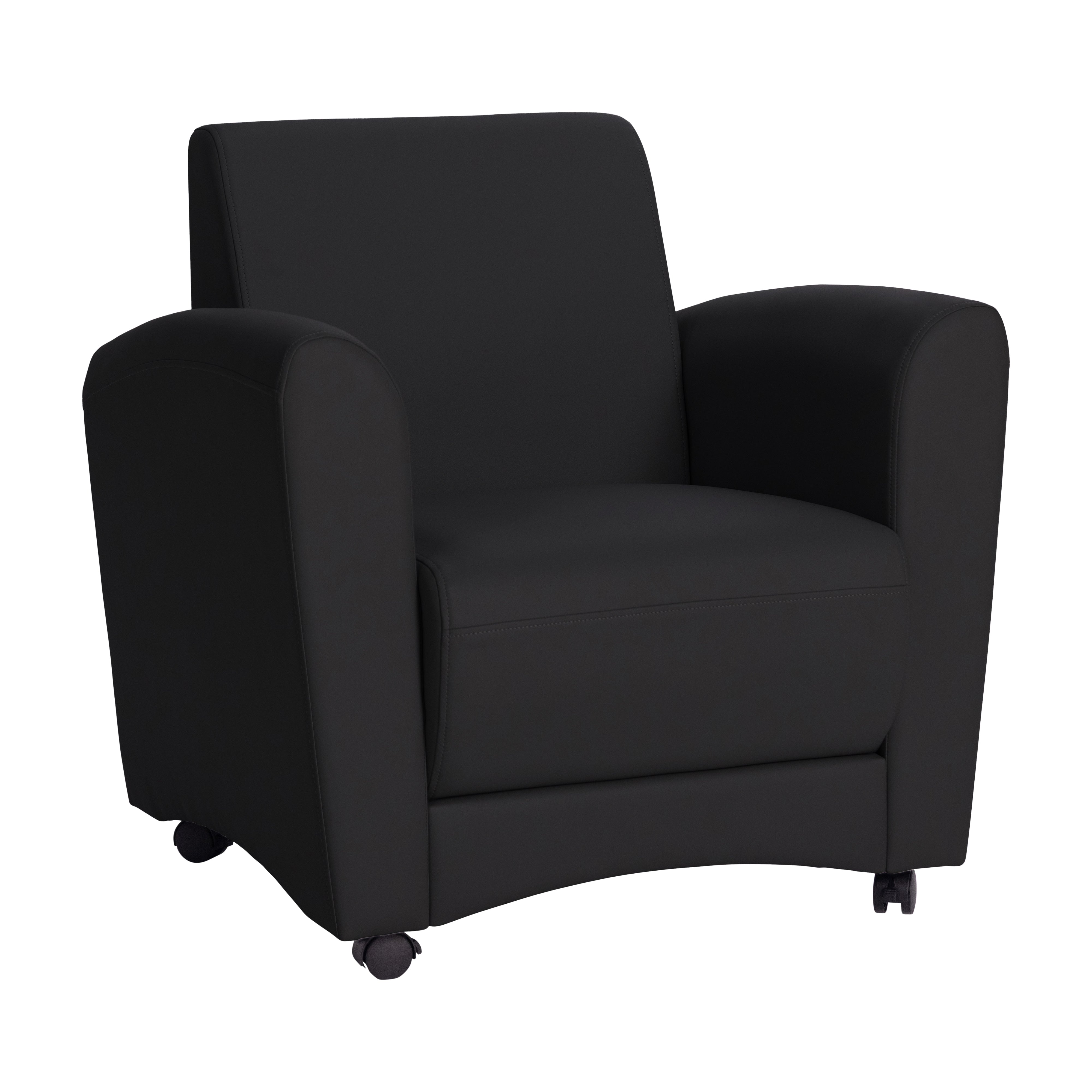 Pro Series Upholstered Mobile Common Area Chair - Black