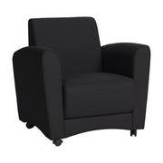 Pro Series Upholstered Mobile Common Area Chair - Black