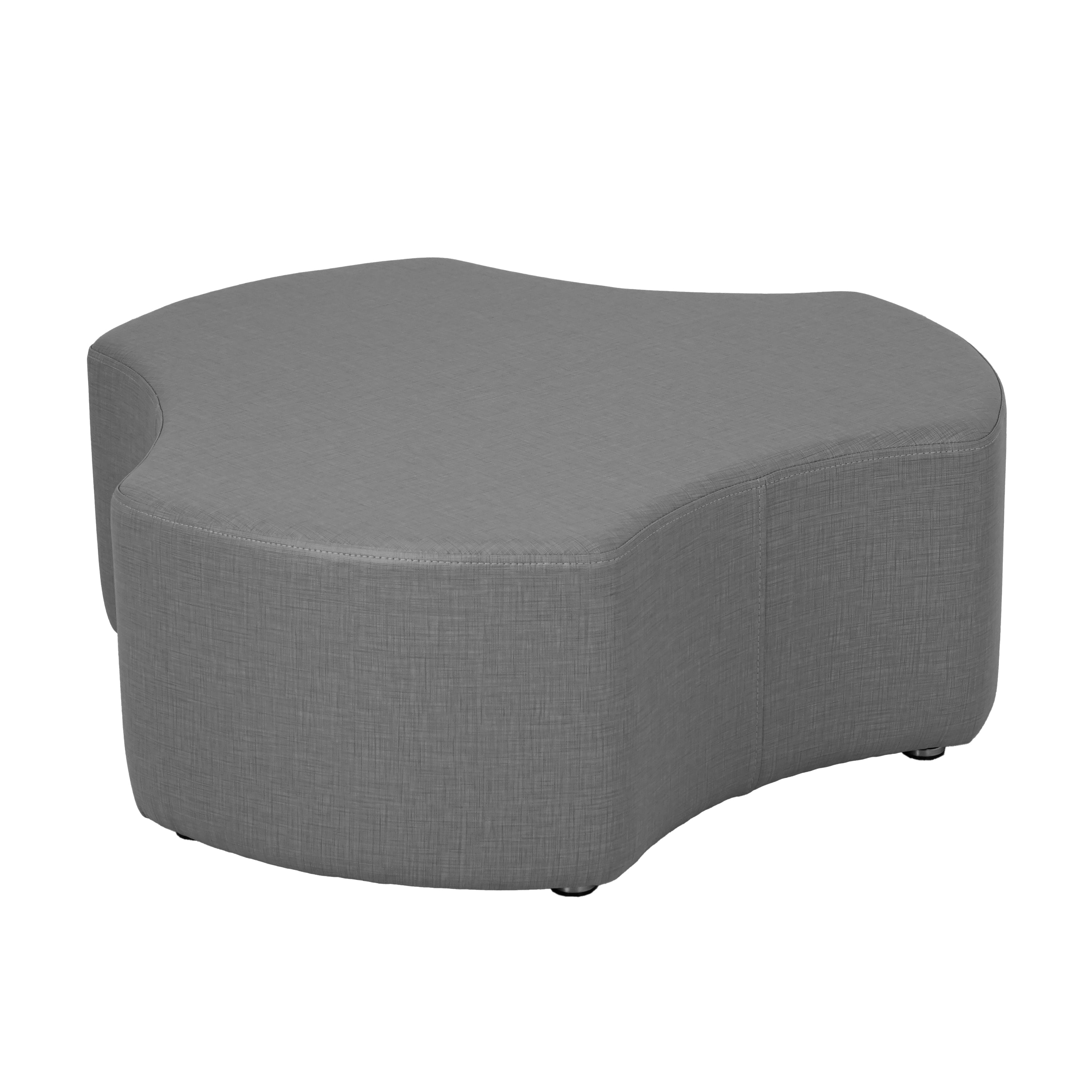 Pro Series Upholstered Cog Ottoman 12" Height - Slate Gray Crosshatch