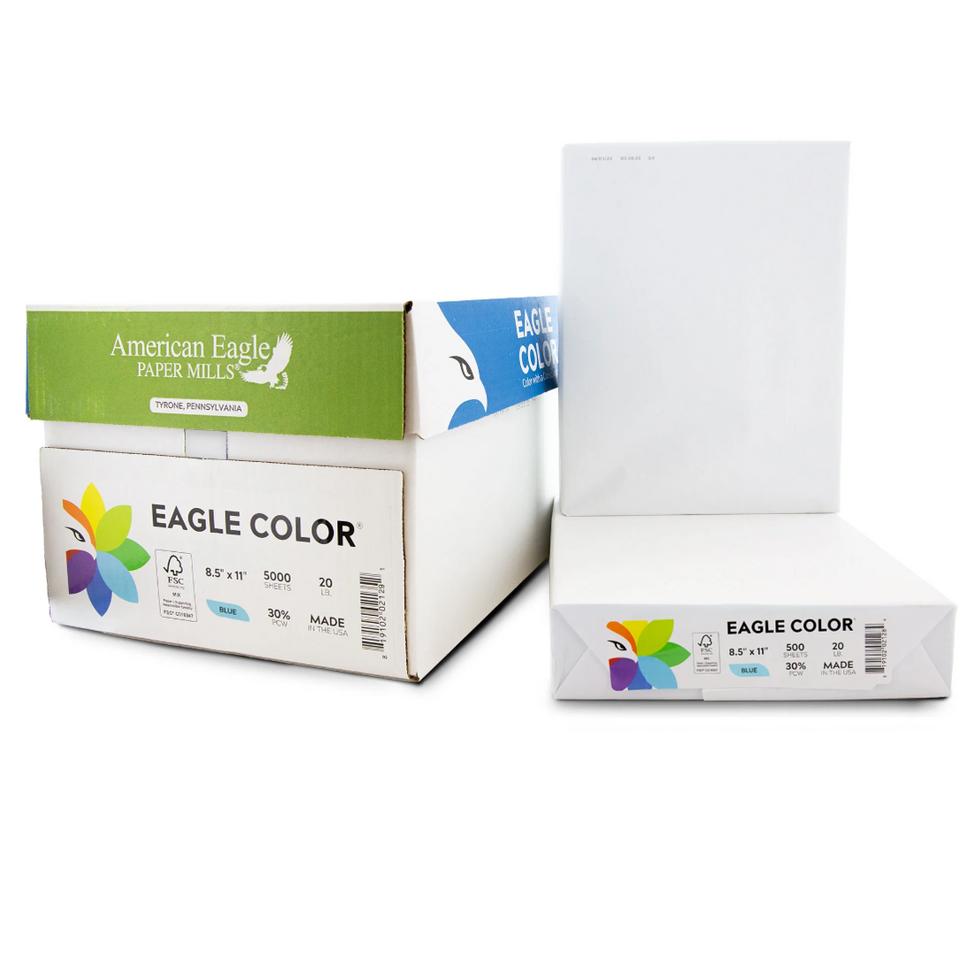 8.5" x 11" Color Copy Paper, 20 lbs., Blue, 500 Sheets/Ream