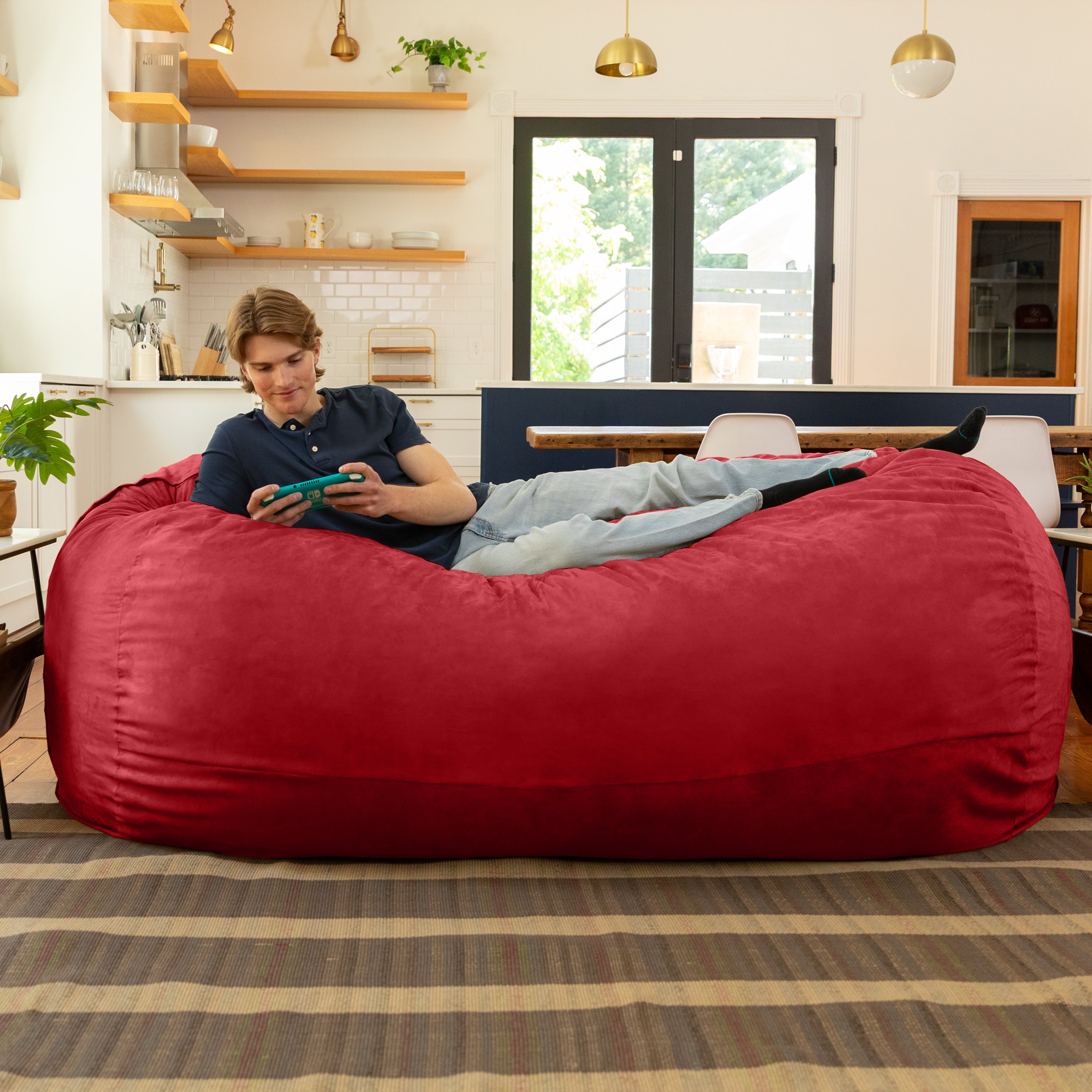 Jaxx 7 Foot Giant Bean Bag Sofa, Cinnabar