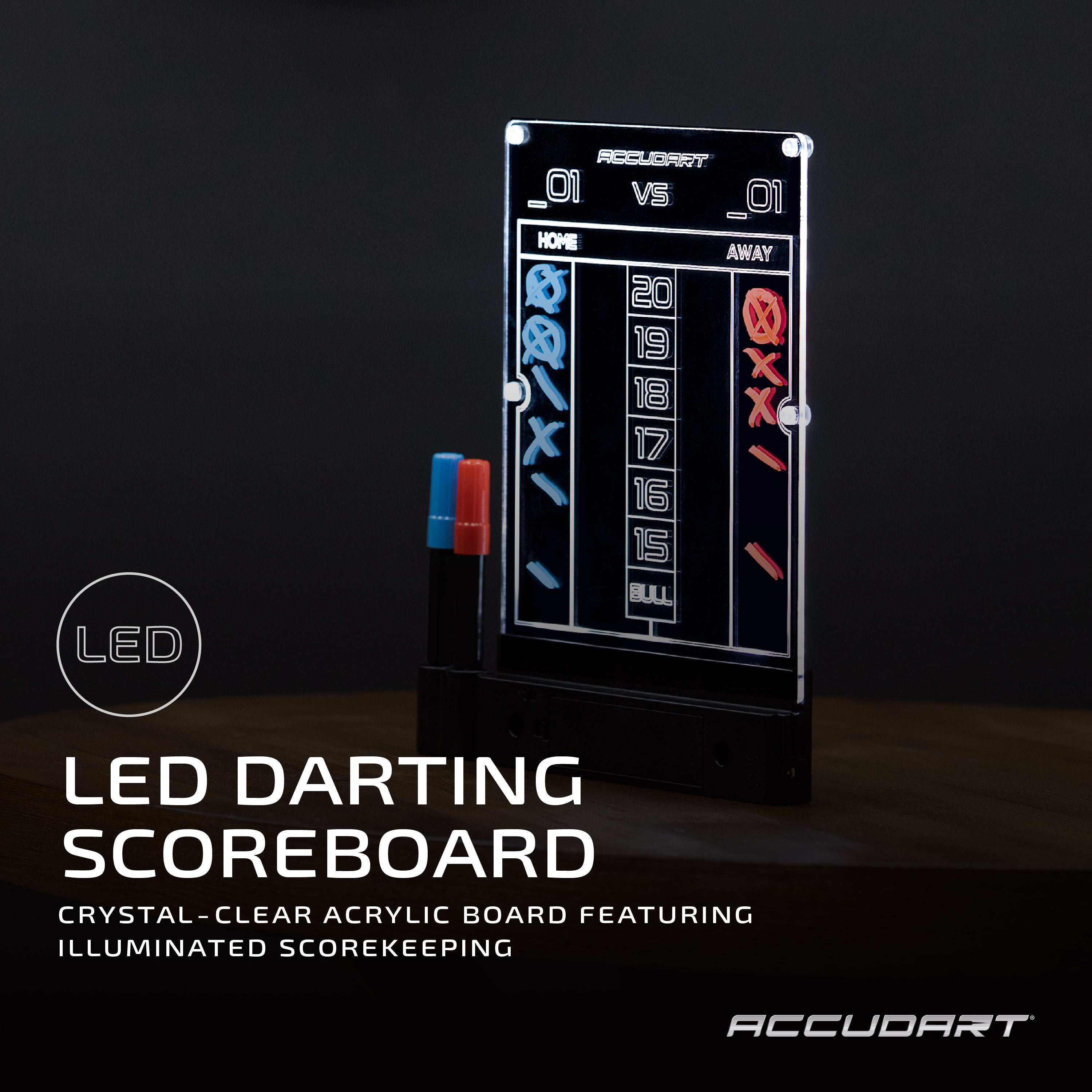 Accudart LED Acrylic Scoreboard