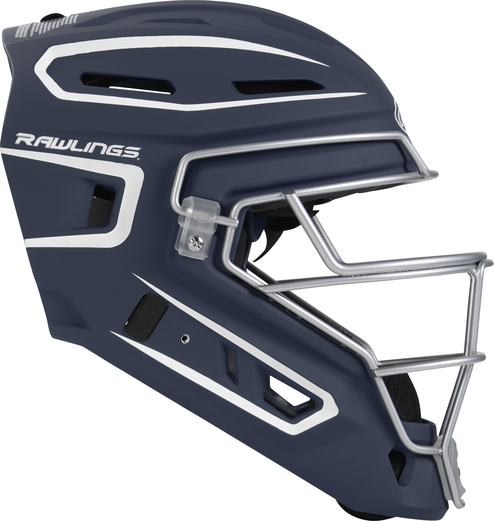 Rawlings Velo 2.0 Matte Junior Catchers Helmet - Navy/White