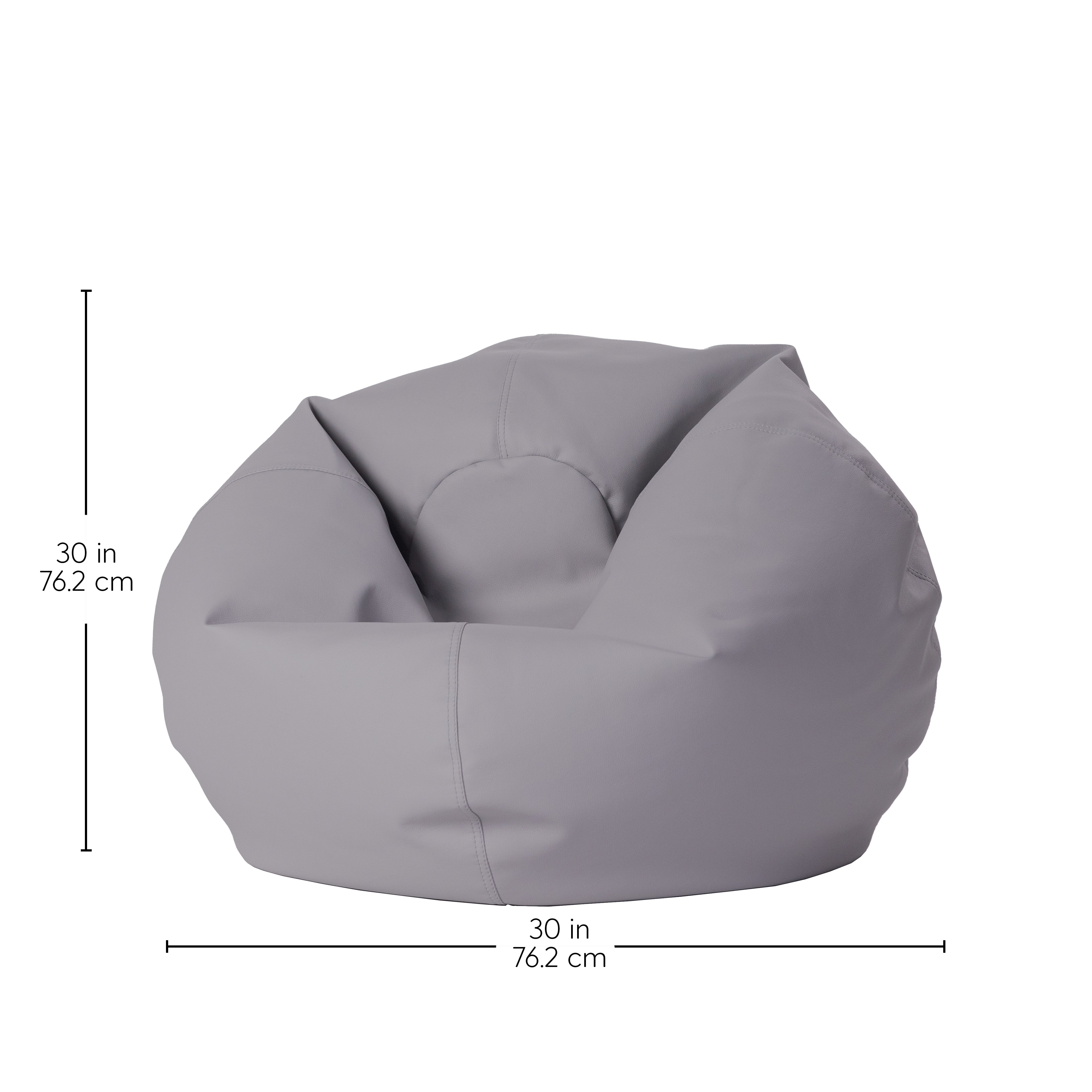 30" Round Vinyl Bean Bag - Smoke