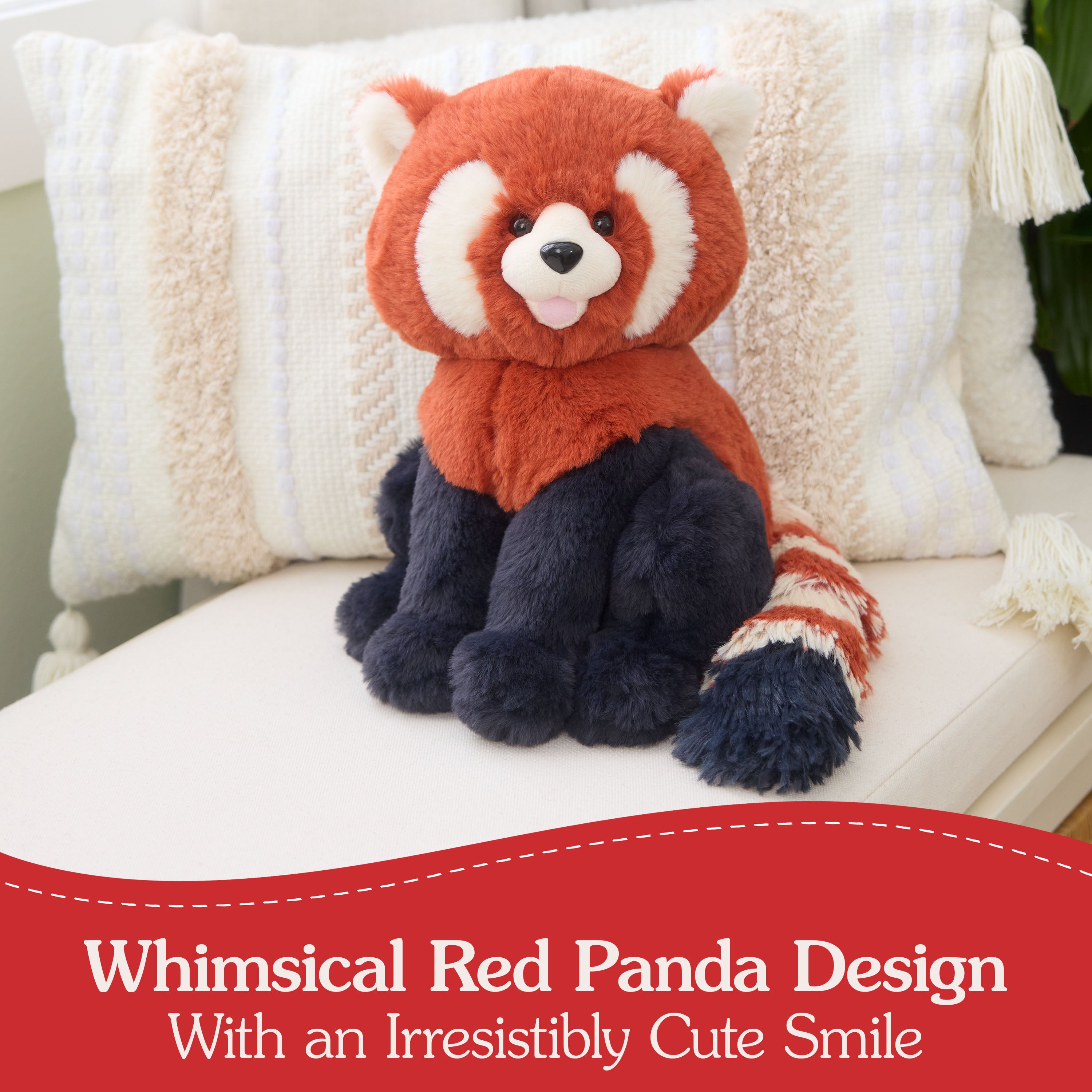 GUND Cedar Red Panda Plush, Premium Red Panda Stuffed Animals for Ages 1 and Up, Orange/Blue, 10”