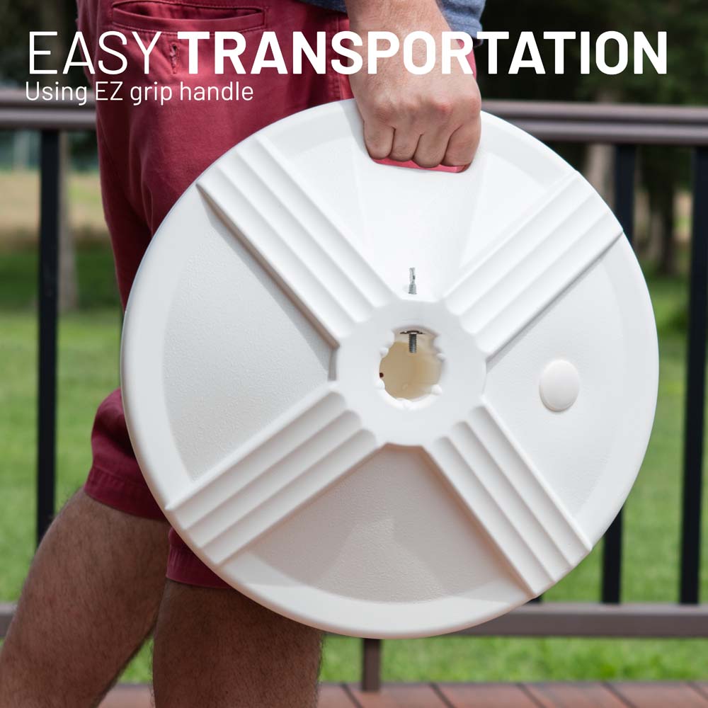 Umbrella Base (White) Filled to Approx. 50 lb.