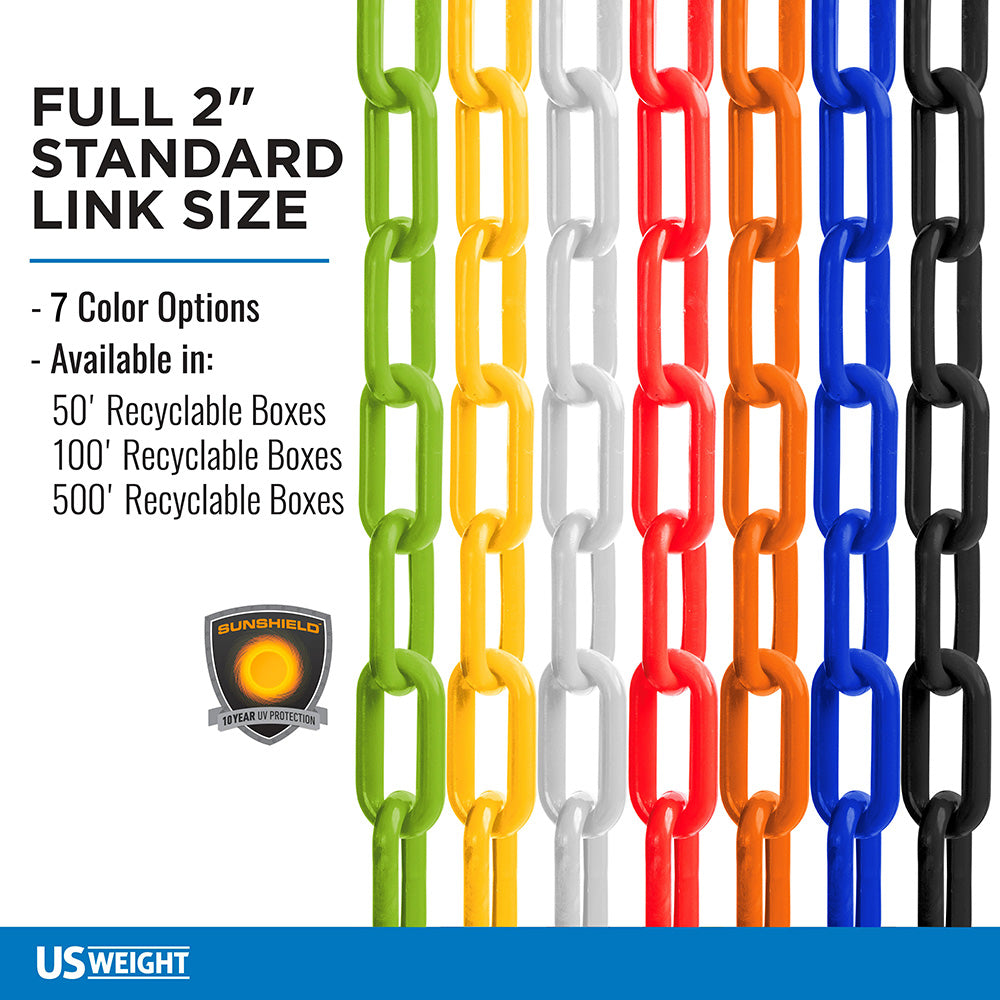 2" Plastic Chain ‐ Black ‐ 100ft box