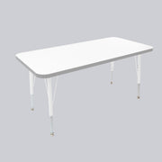 24" x 48" Rectangle Thermofused Activity Table with Adjustable Standard Swivel Glide Legs - White/Light Gray/White
