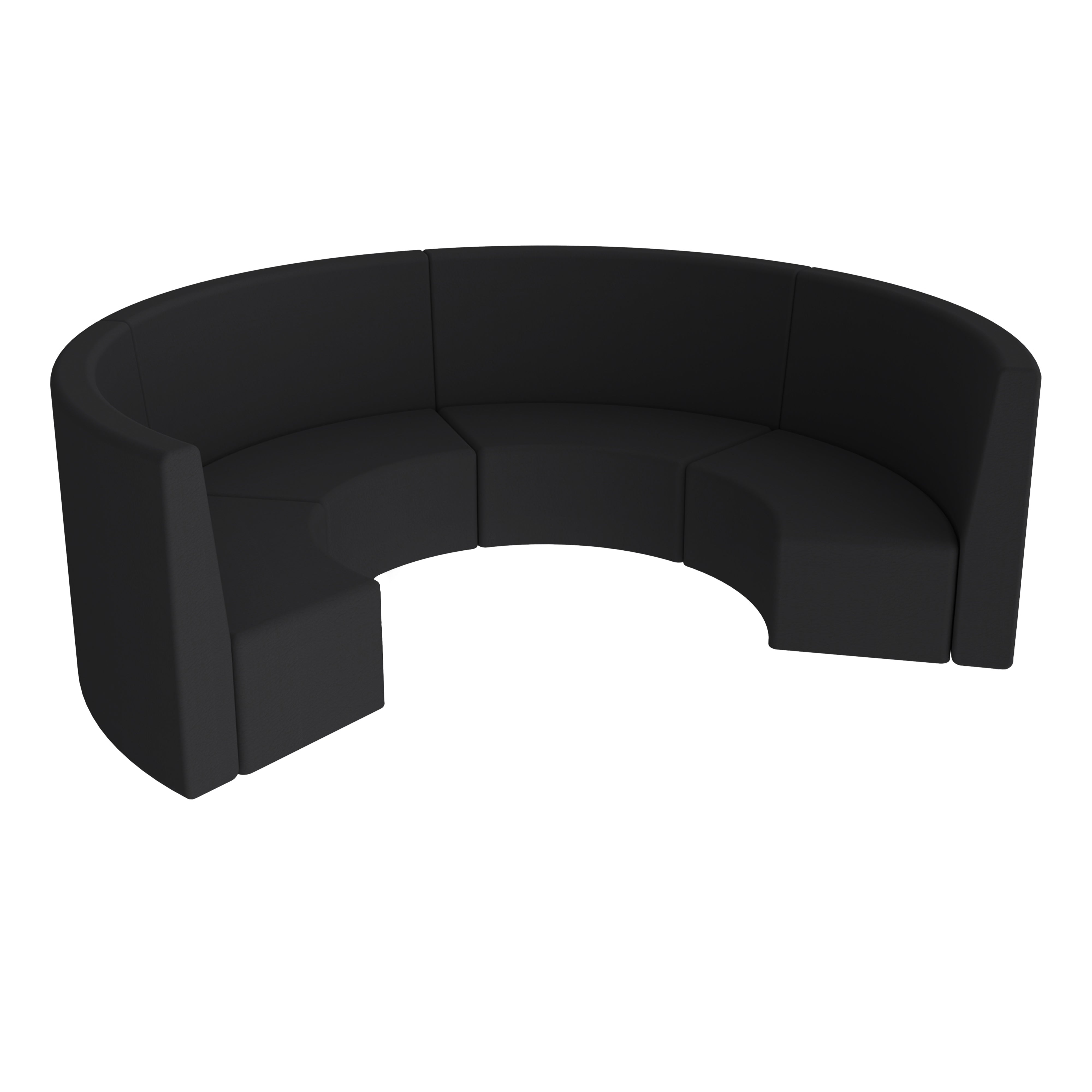 Pro Series Tallback S Curve Chairs 12" Seat Height, 4-Piece Set - Black