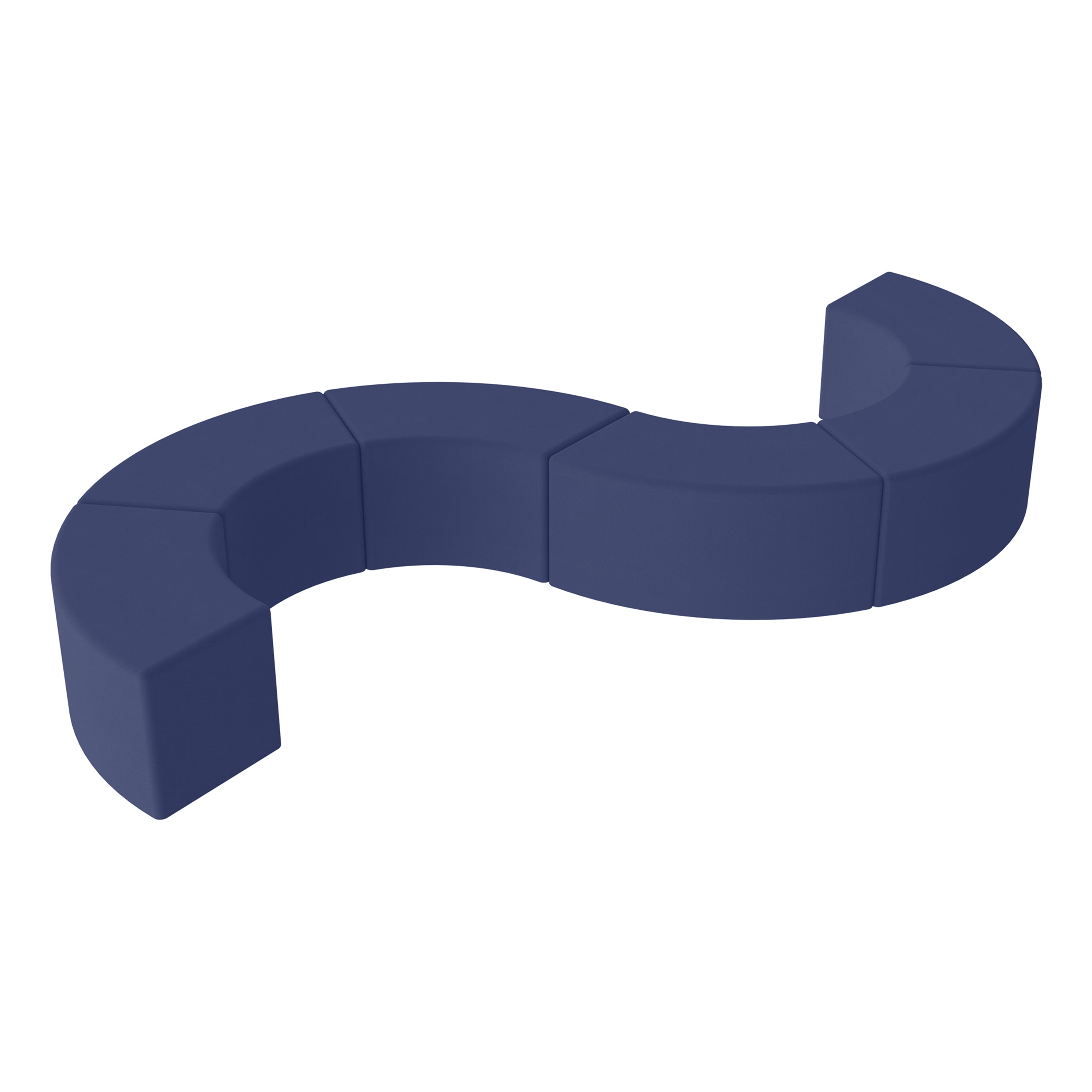 Pro Series Upholstered S Curve Ottoman 18" Height, 6-Piece - Navy
