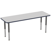 24" x 72" Rectangle T-Molding Activity Table with Adjustable Super Legs - Gray/Navy/Black