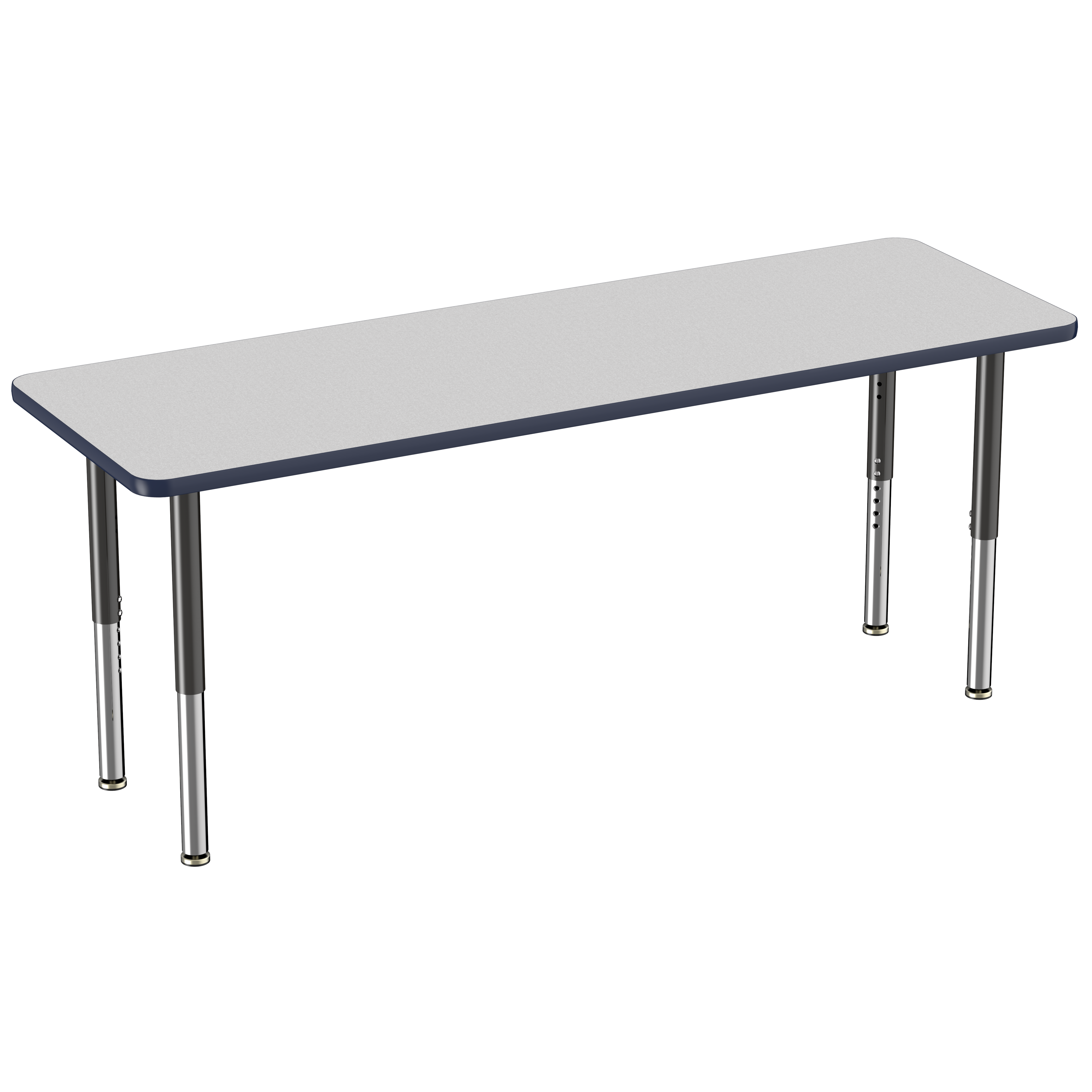 24" x 72" Rectangle T-Molding Activity Table with Adjustable Super Legs - Gray/Navy/Black