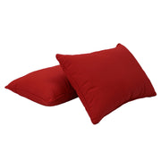 Presidio 16" x 24" Lumbar Indoor/Outdoor Pillow with Piping, 2-Piece - Red