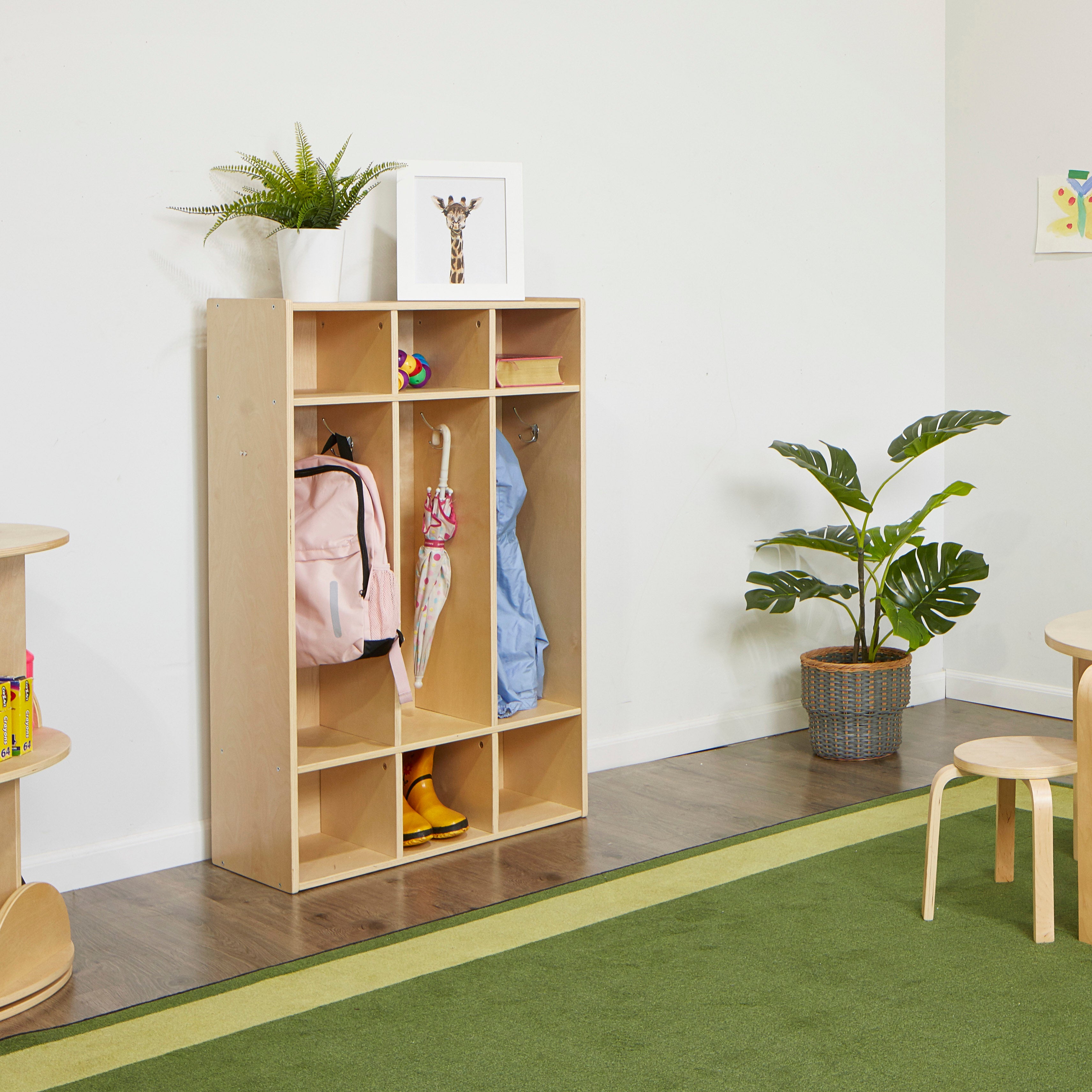 Streamline 3-Section Coat Locker - Natural