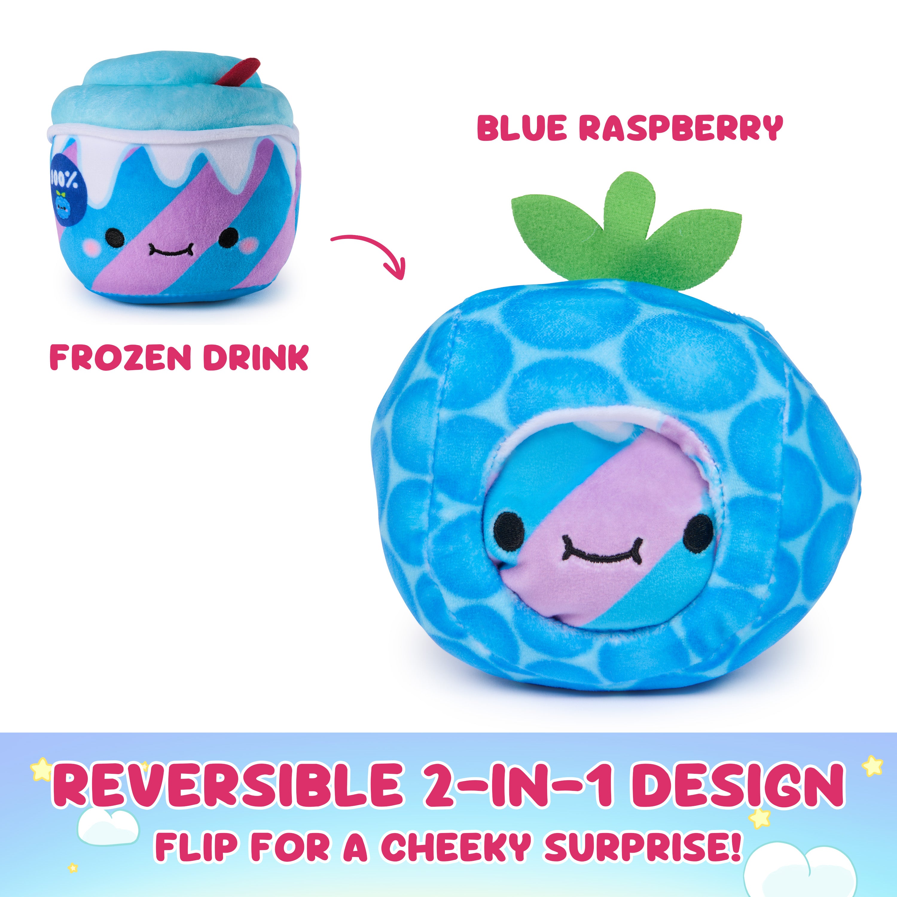Cheeky Chonks Snacky Seats CDU, 4.5” Reversible Plush Toys Assorted Styles