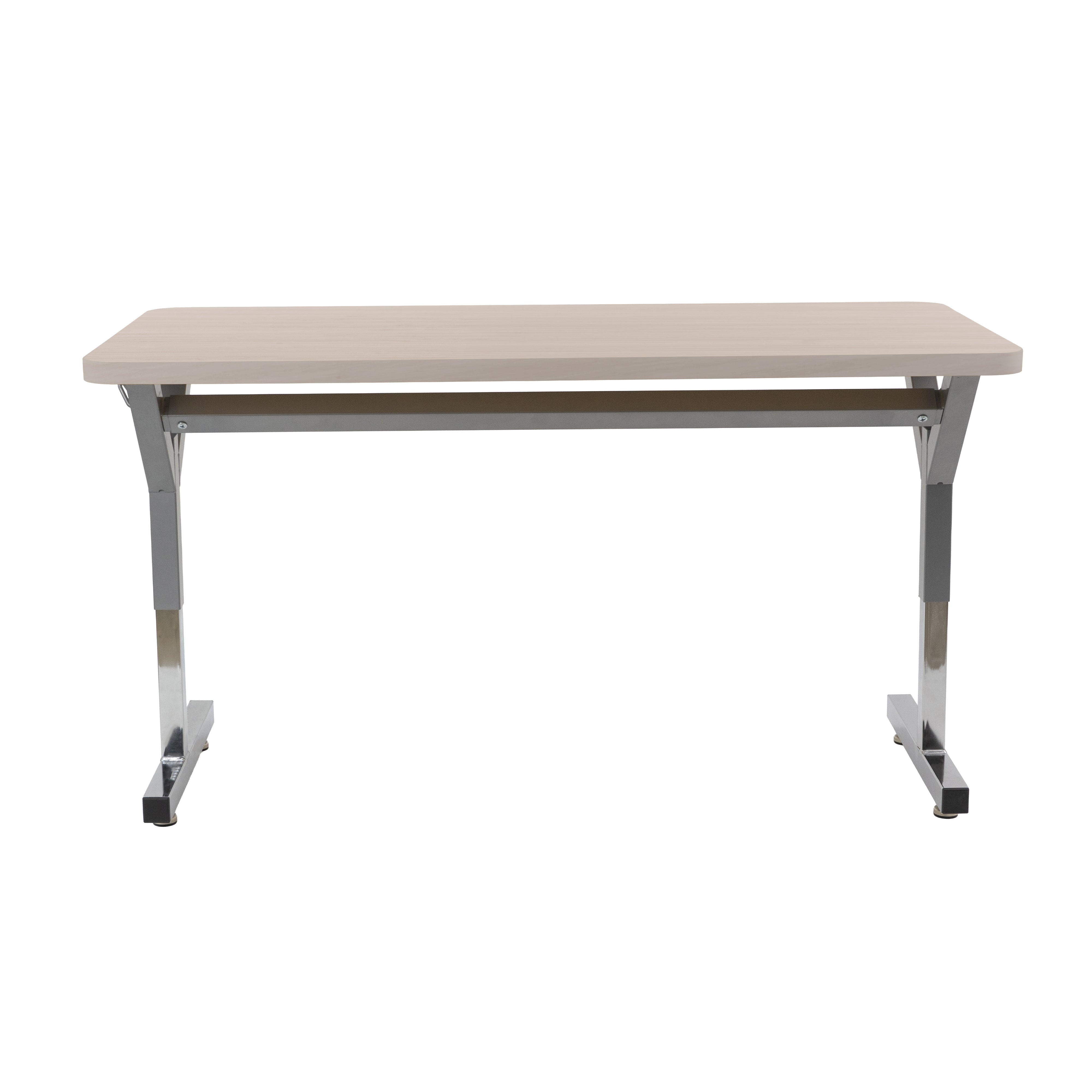 20" x 48" Rectangle Thermofused Table Desk with Adjustable Y-Frame - Asian Sand/Silver