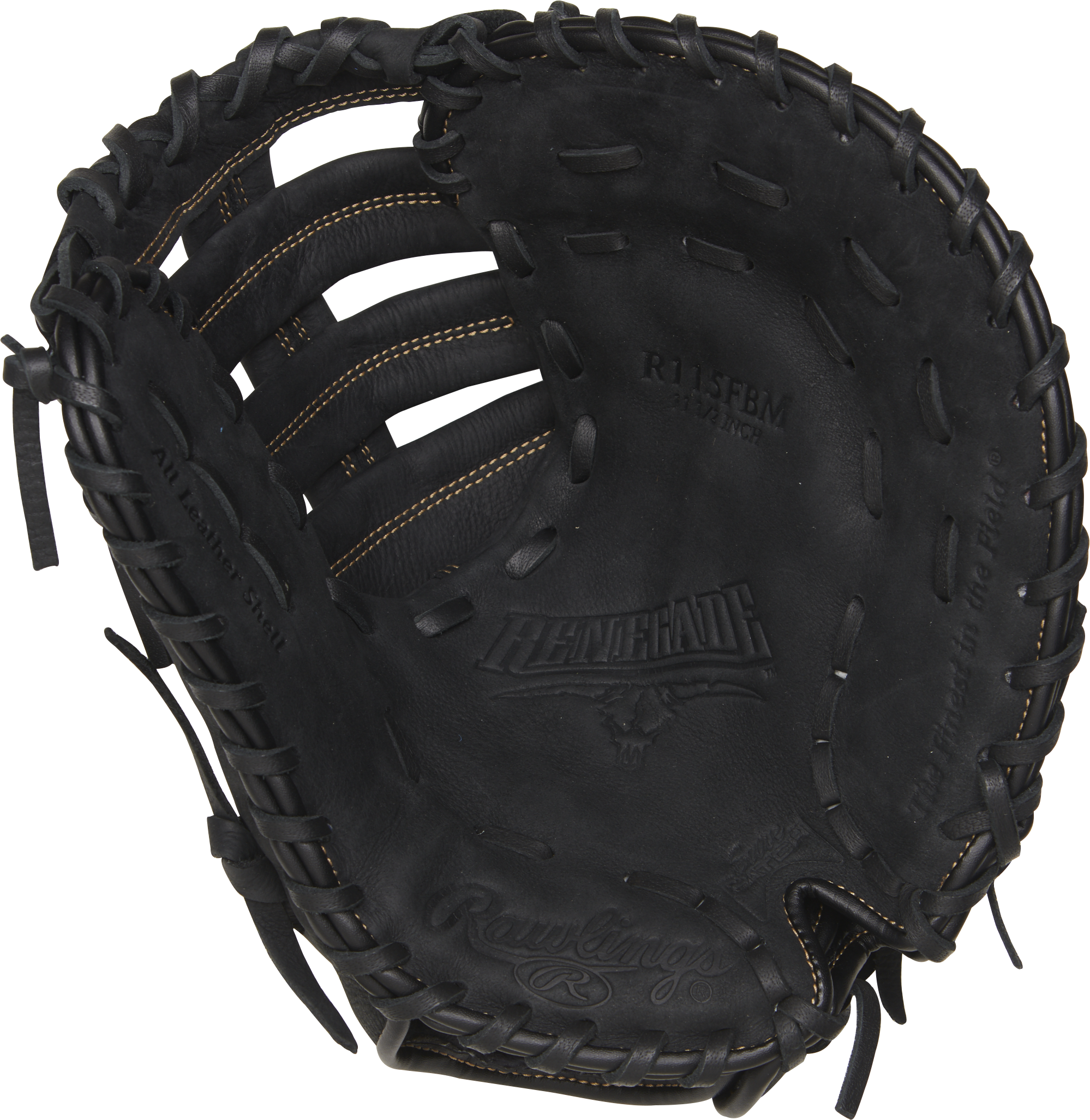 Rawlings Renegade Series First Base Mitt Youth 11.5-Inch Baseball Glove - Left Hand Thrower - Black