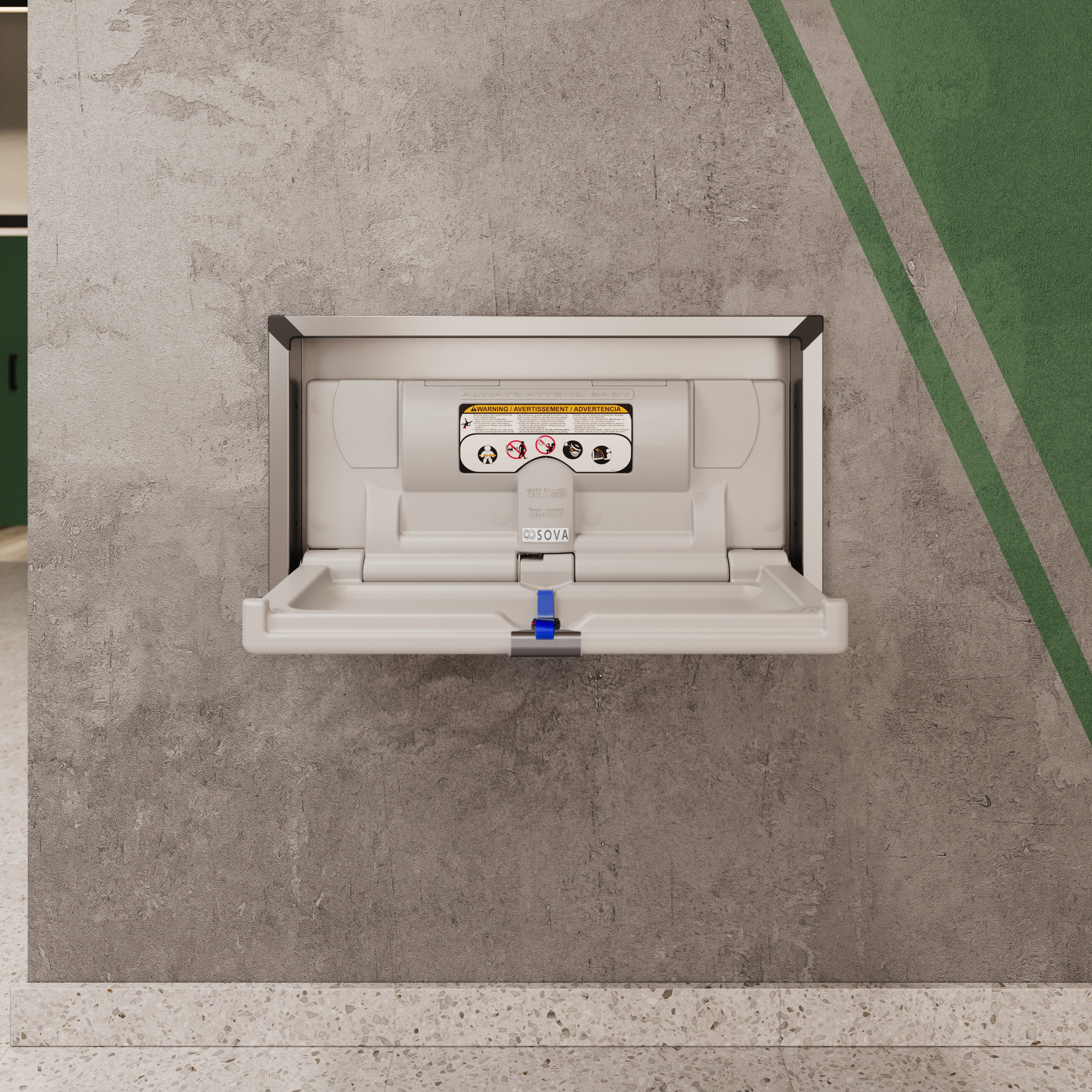Origin Horizontal Recessed with Stainless Frame - Light Gray/Stainless Steel