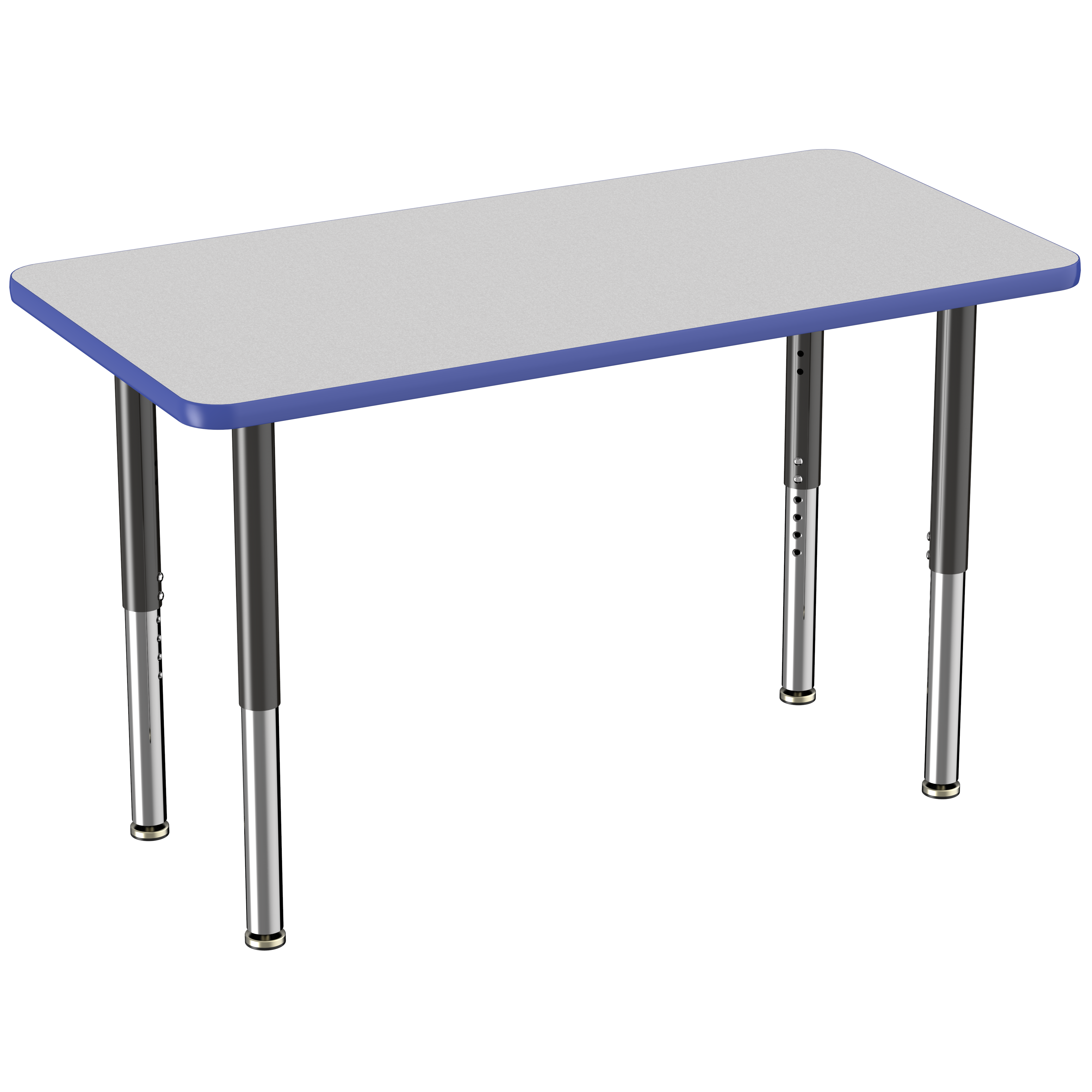 24" x 48" Rectangle T-Molding Activity Table with Adjustable Super Legs - Gray/Blue/Black