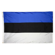 Estonia Flag 5x8 ft. Nylon SolarGuard Nyl-Glo 100% Made in USA to Official United Nations Design Specifications.