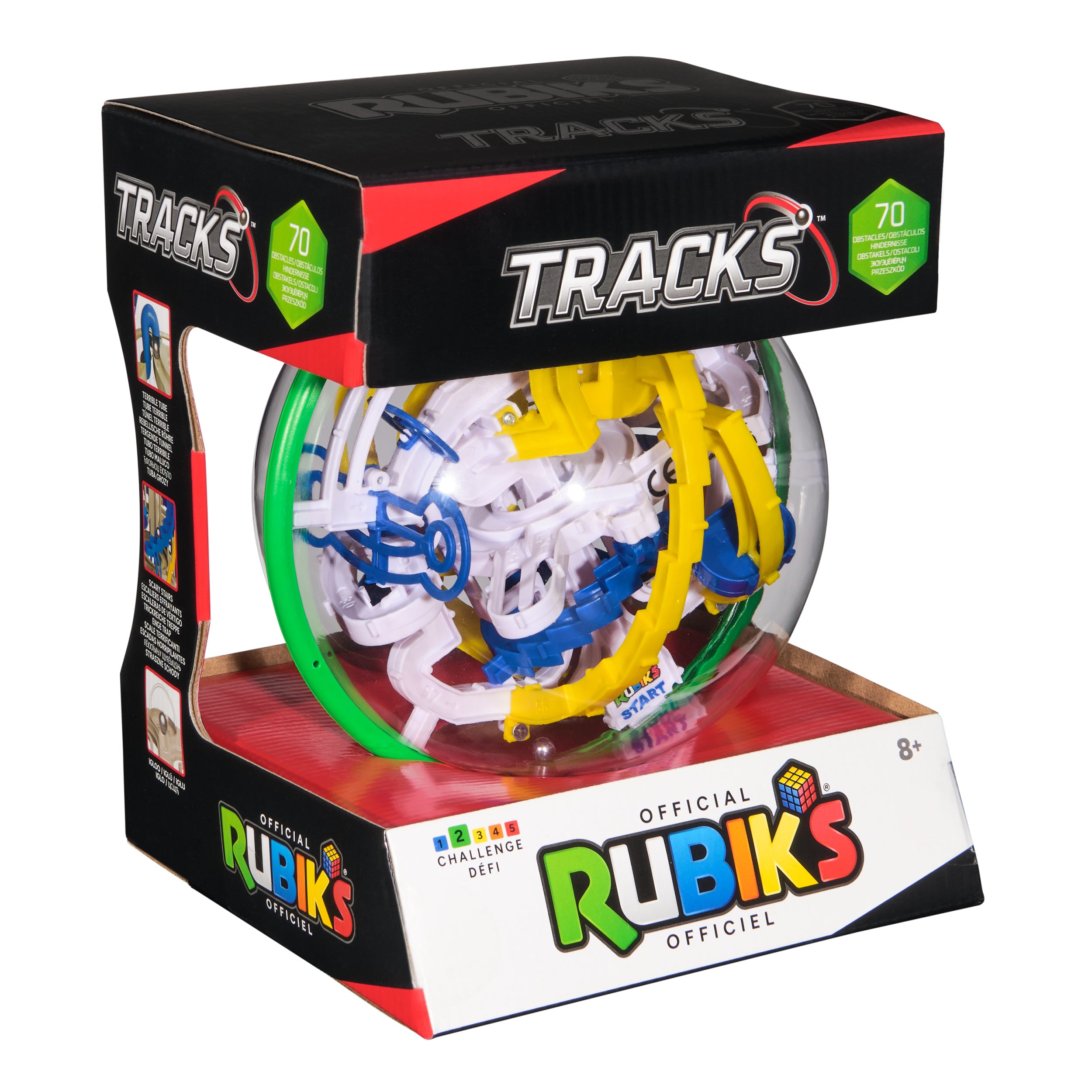 Rubik’s Cube, Rubik’s Tracks 70 3D Gravity Maze & 3D Puzzle Game with 70 Obstacles, Problem-Solving Challenging Brain Teaser Fidget Toy, for Ages 8+