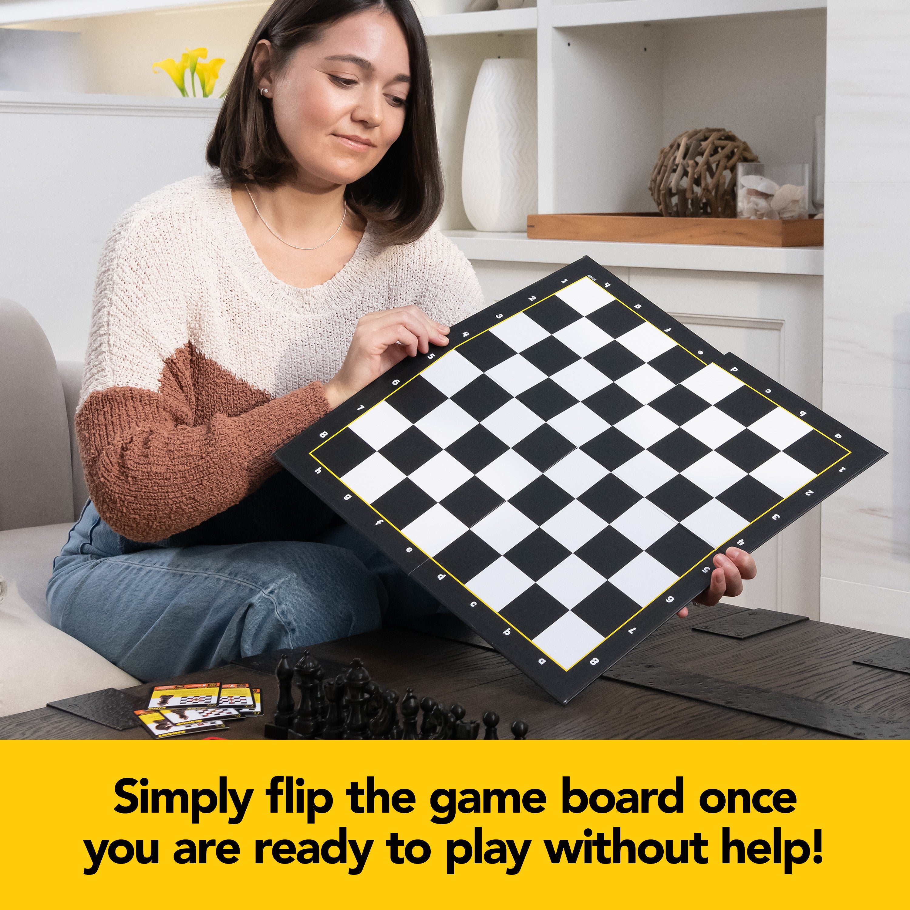 Spin Master Games, Chess Made Simple, Learn to Play Strategy Board Games for Beginners, Chess, 2 Players, for Kids Ages 8 & Up